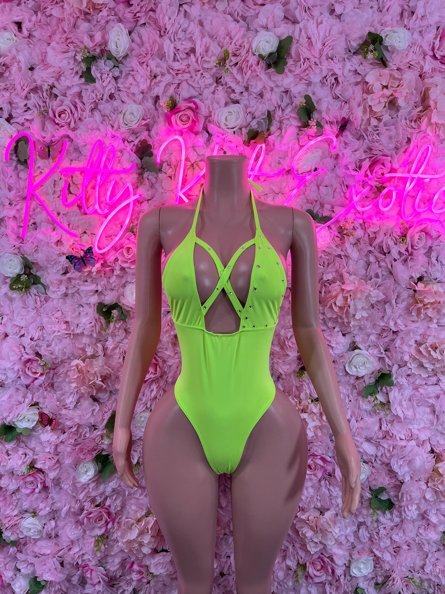 Exotic DancewearOne Piece Green Bodysuit Dancewear Festival Wear