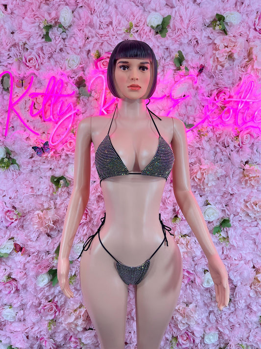 Two Piece Bikini Black Dancewear Festivalwear