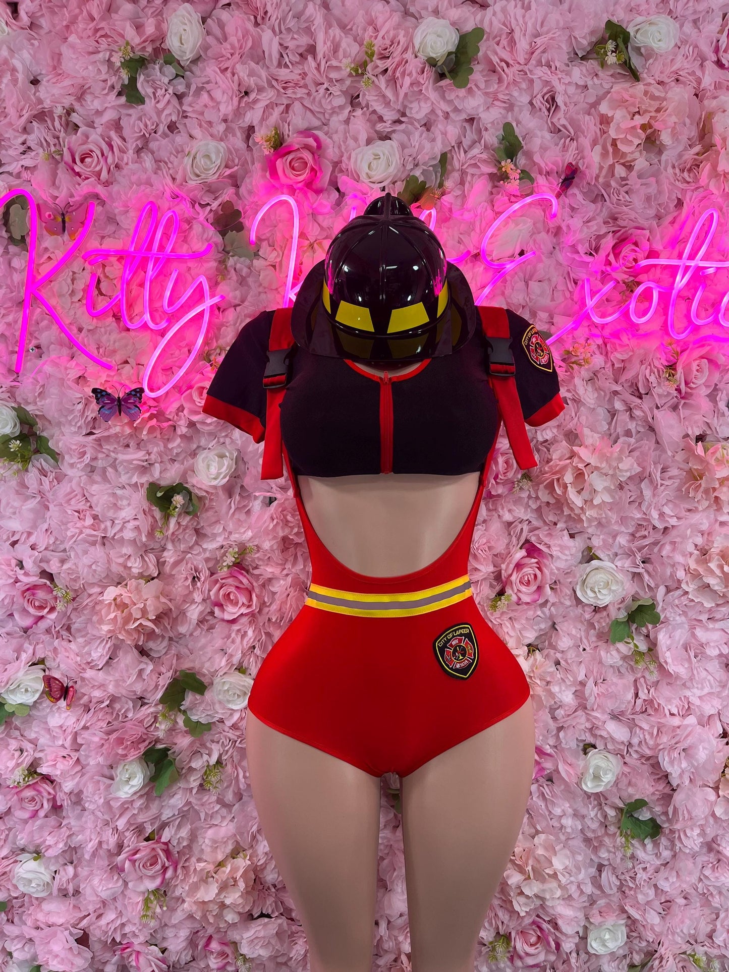 Halloween Costume “Fire Fighter  - All Accessories Shown Included (small/med)