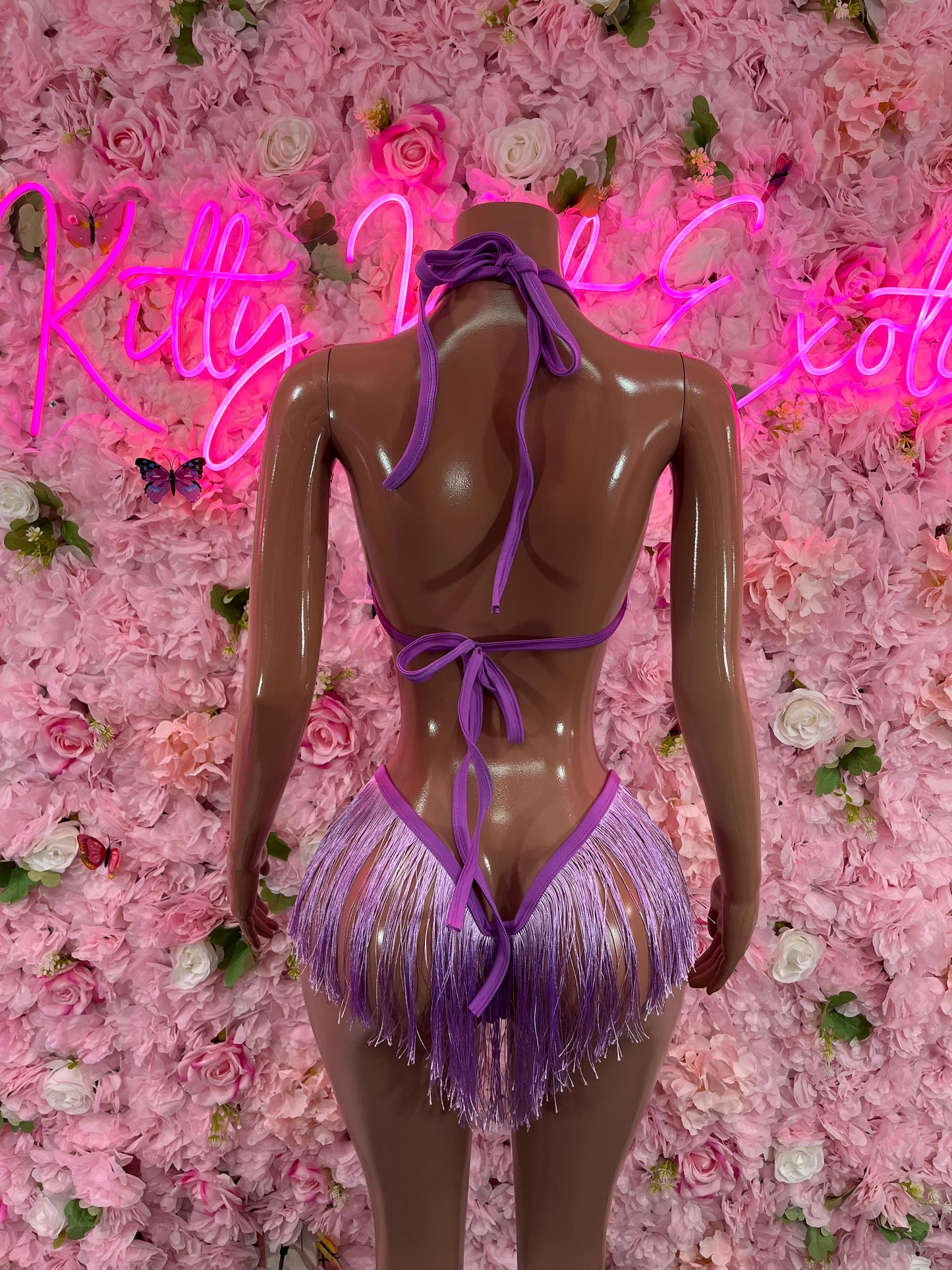 Two Piece Lilac Fringe Dancewear Ravewear Exoticwear