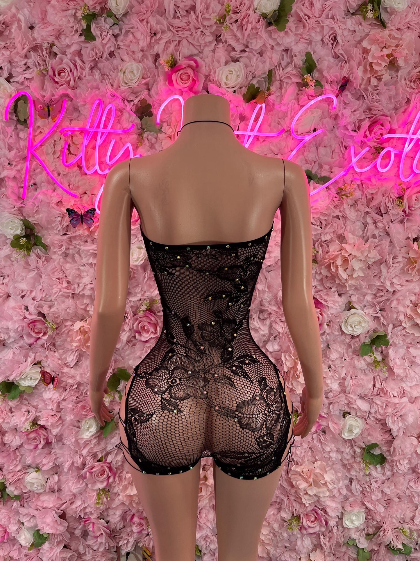 One Piece Fishnet Black Dancewear Exoticwear Festival wear