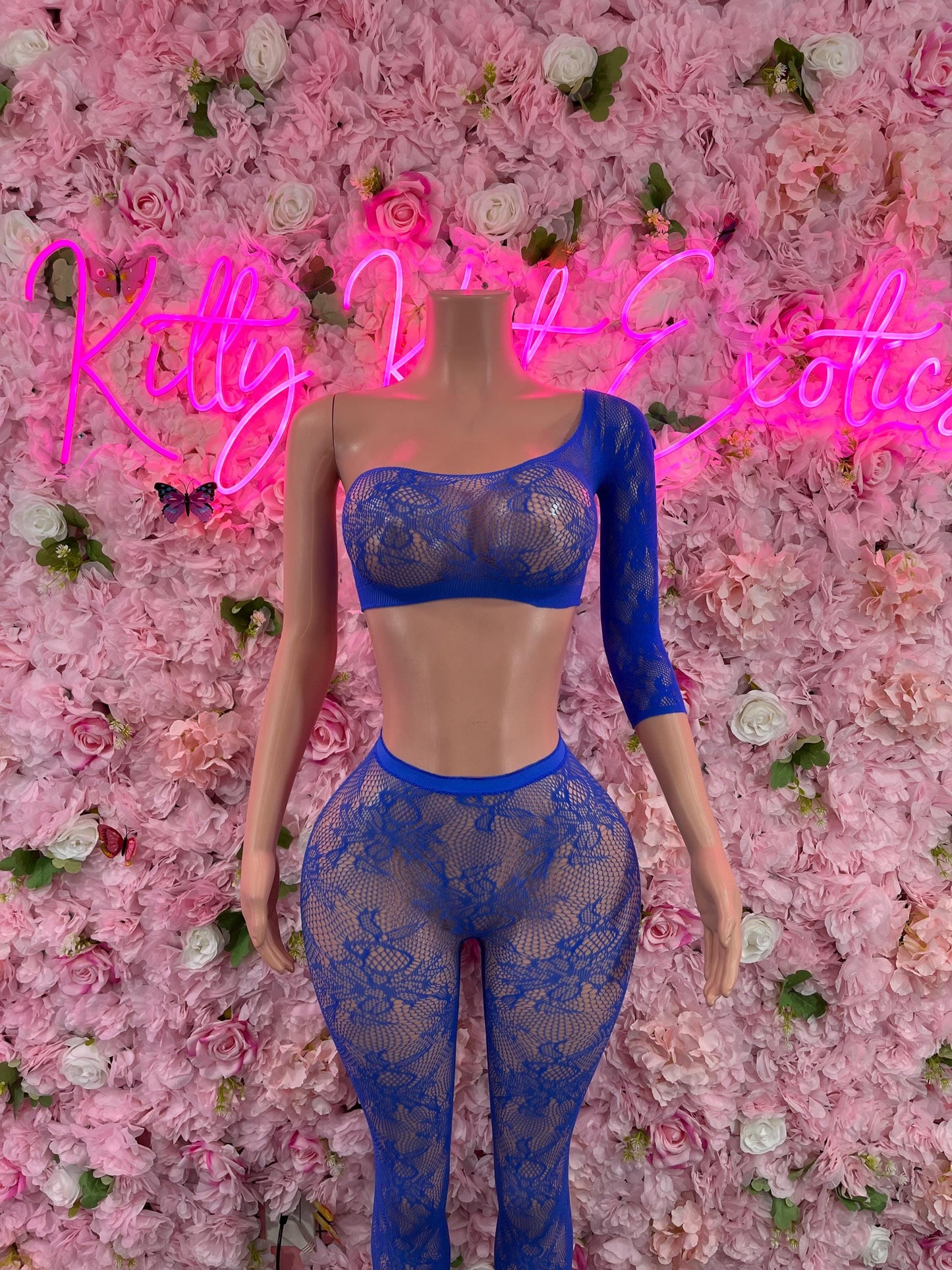 Two Piece Fishnet Blue Dancewear Exoticwear Festival wear