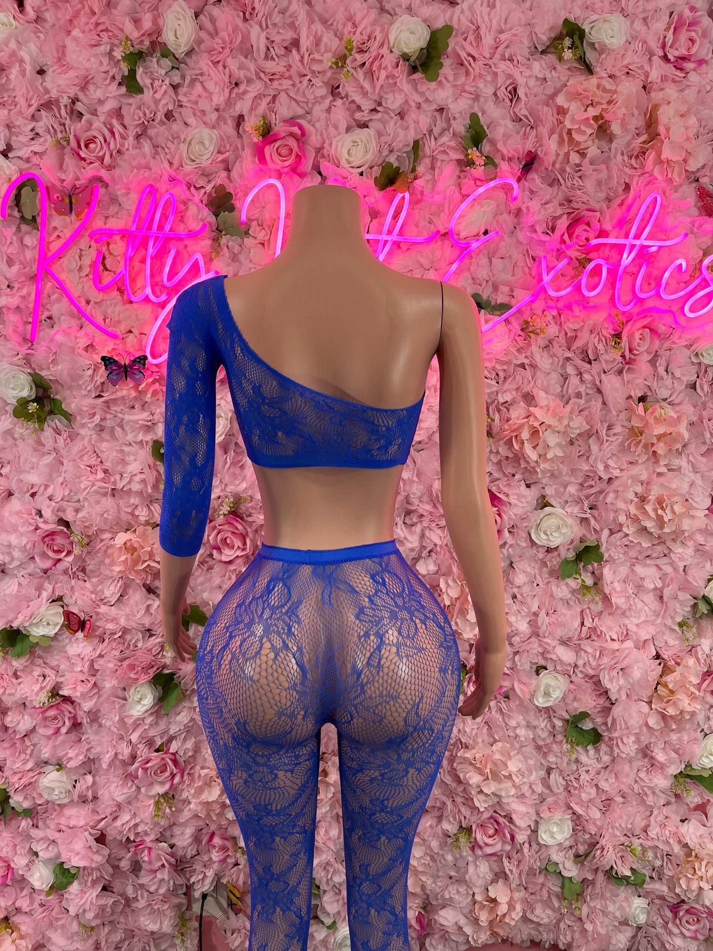 Two Piece Fishnet Blue Dancewear Exoticwear Festival wear