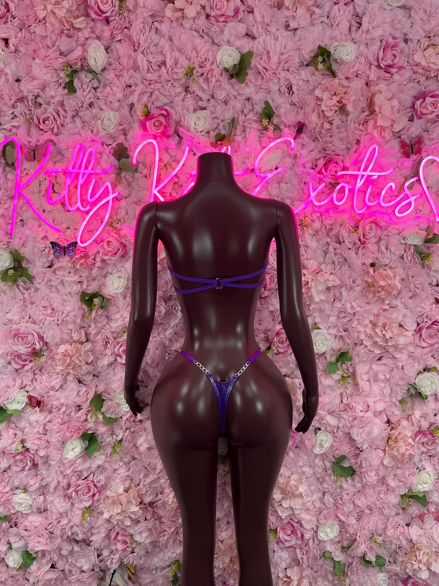 Two Piece Bikini Purple Metallic Swimwear Beachwear Bottlegirl Outfit