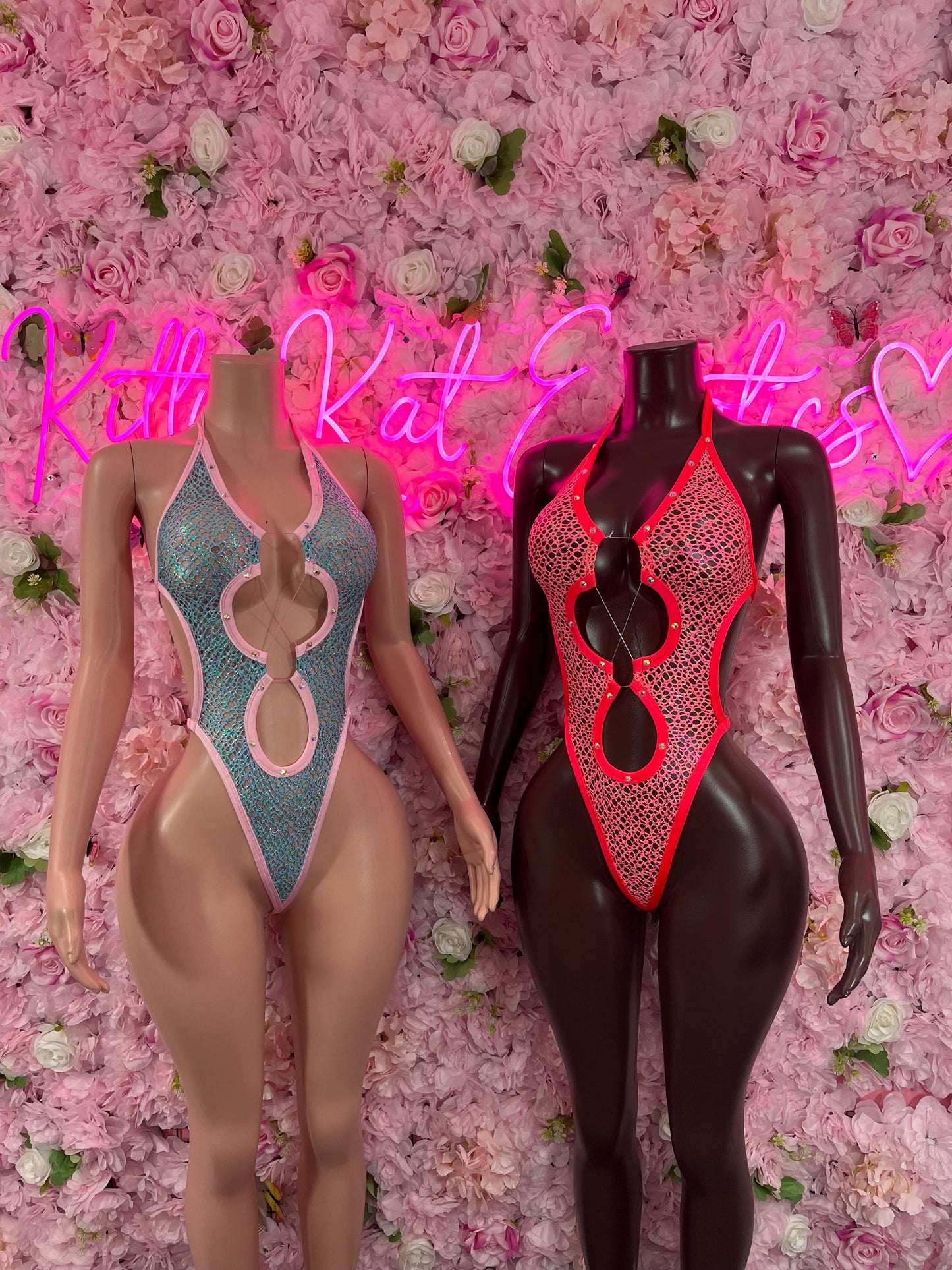 Exotic DancewearOne Piece Bodysuit Blue Pink Exotic Dancewear Performance Wear Stripper wear