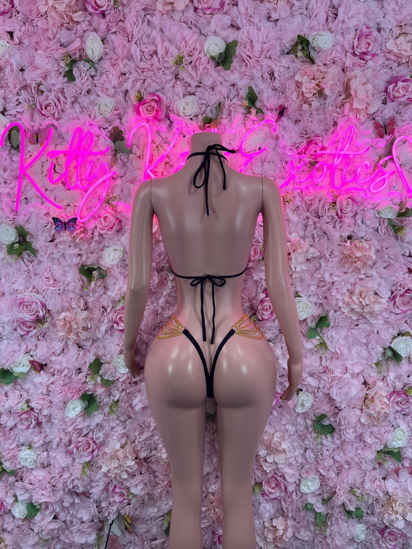 Two Piece Bikini Black -  Exotic Dancewear Performance Wear Stripper wear