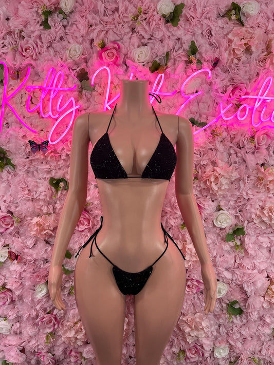 Two Piece Black Bikini Beachwear Swimwear Summer