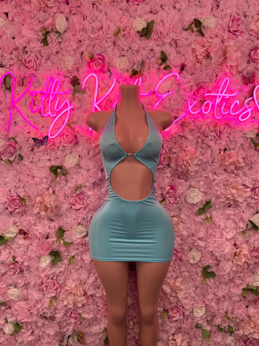 New YearsBaby Blue Dress - Exotic Dancewear  Elegant and Sexy Evening Dress for Performers, Events, or Special Occasions Womens Clothing