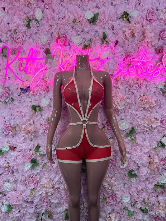 Exotic DancewearOne Piece Mesh Red   Sexy Dancewear & Ravewear for Festivals, Clubbing, and Party Outfits | Bold EDM FashionOne Piece Neon