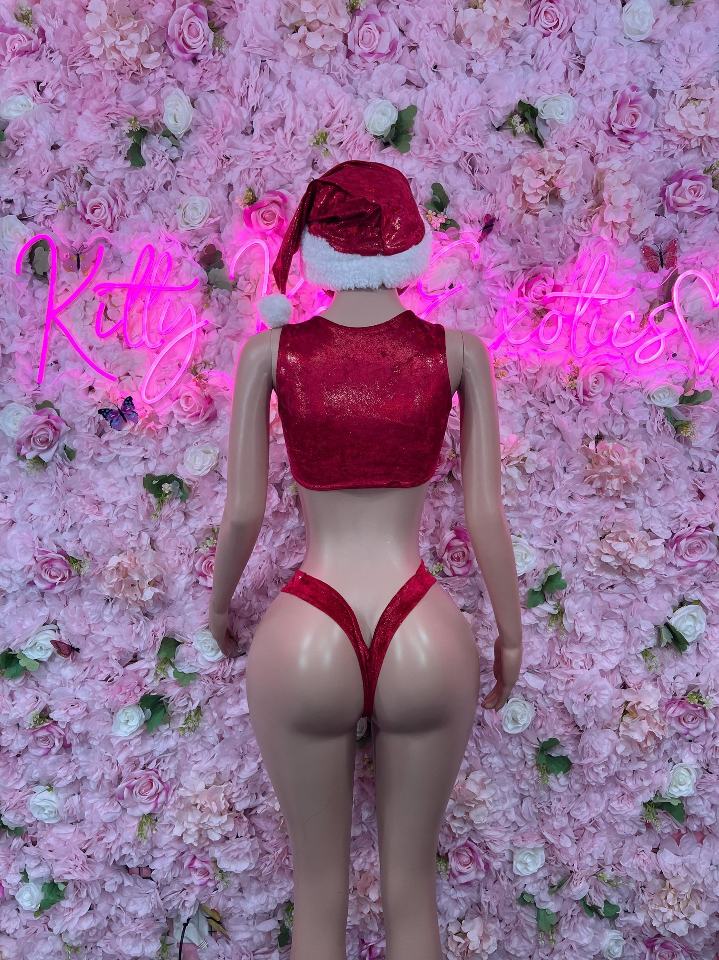 Naughty Santa Sexy Santa Christmas Costume - One Piece Red  Holiday Outfit - Festive Womens Christmas Lingerie - Hat Included Christmas