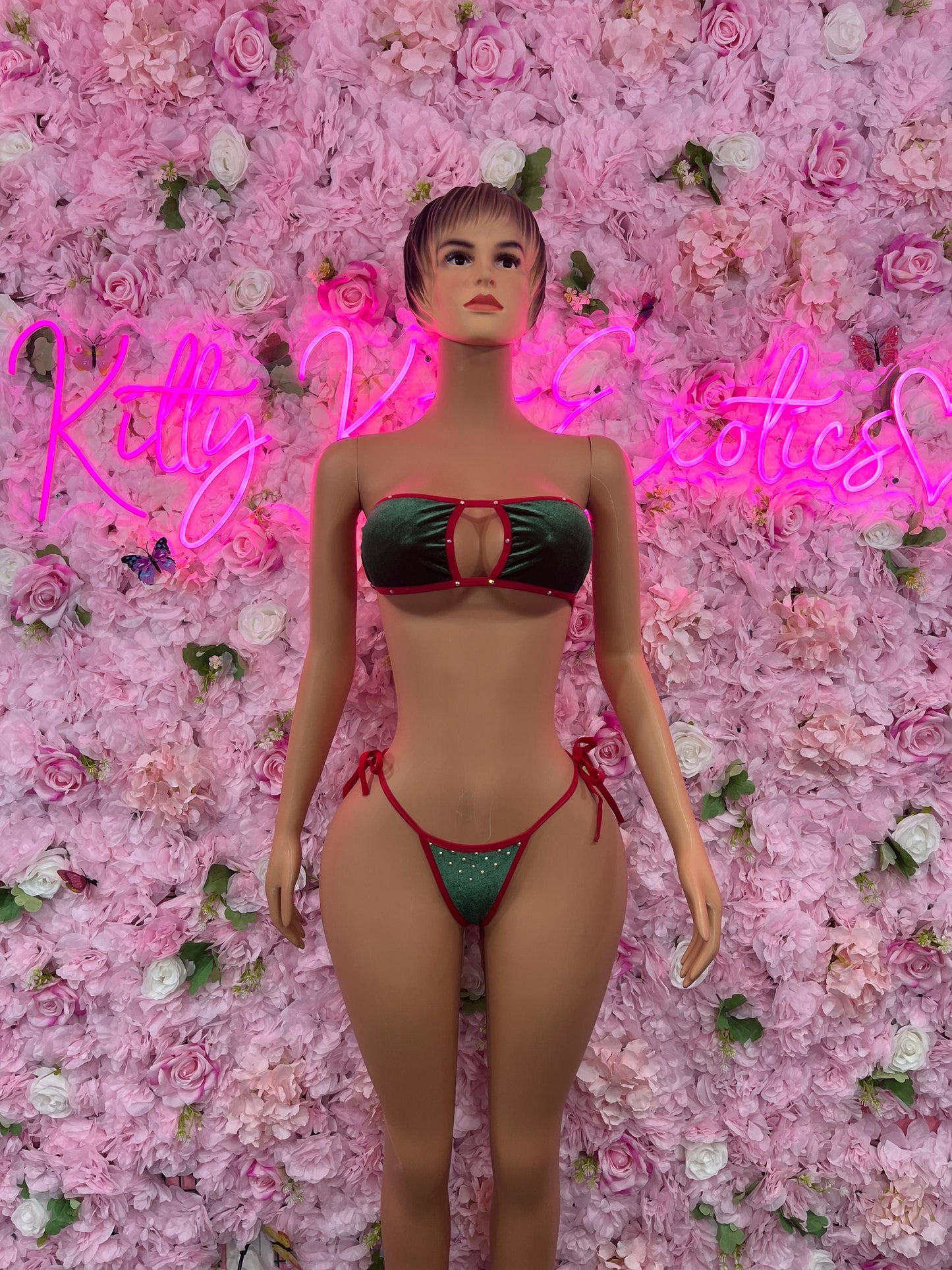 Sexy Santa Christmas Costume - Two Piece Holiday Outfit - Festive Womens Christmas Lingerie Christmas