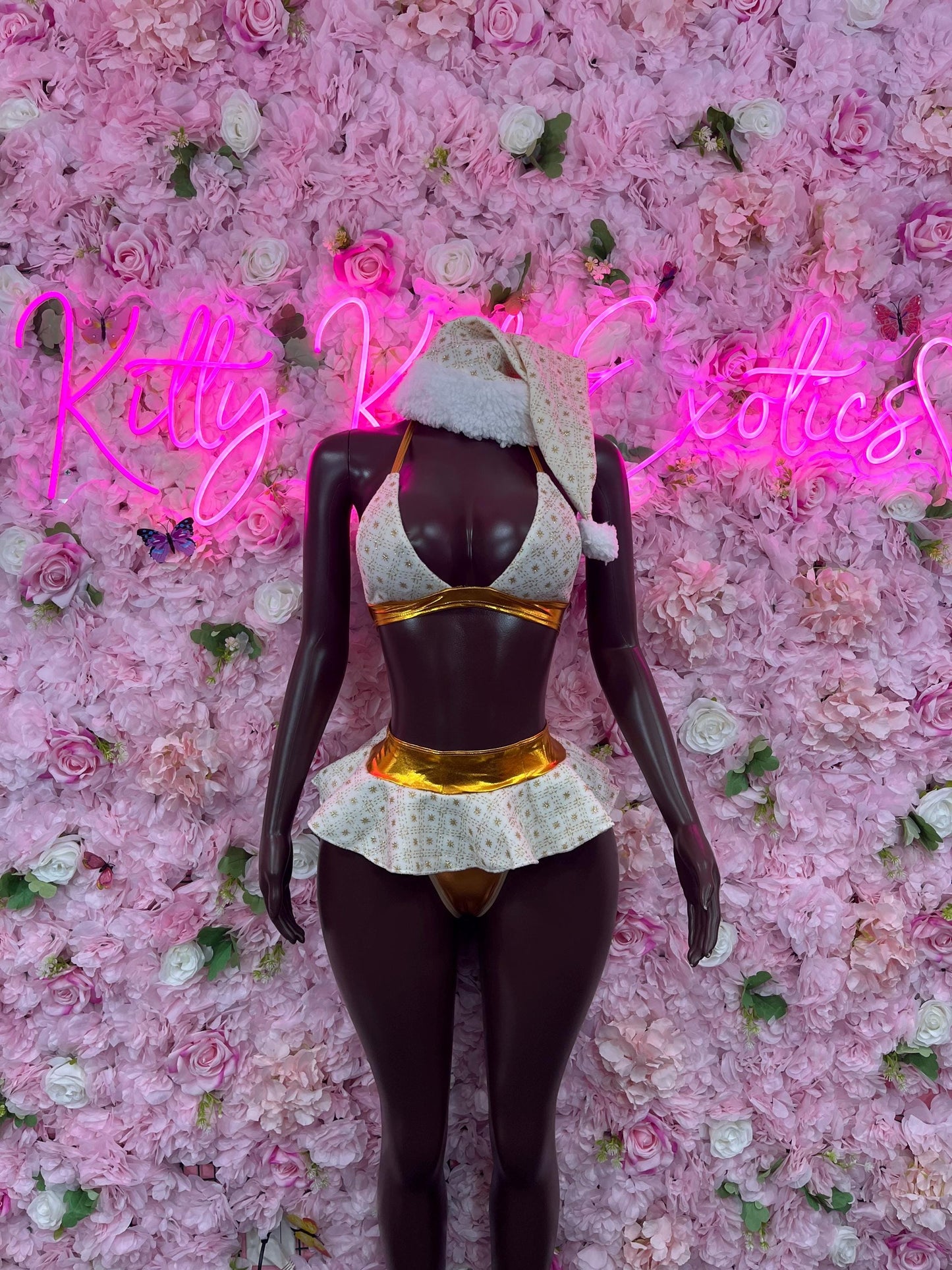 Sexy Santa Christmas Costume - Two Piece Holiday Outfit - Festive Womens Christmas Lingerie - Hat Included Christmas