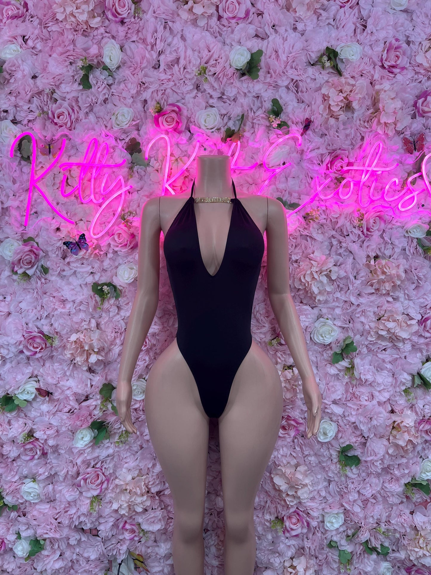 One-Piece Black Bodysuit  Ravewear Festival wear  for Parties, Night Out, or Special Occasions | Sexy and Eye-Catching Bottlegirl Fashion