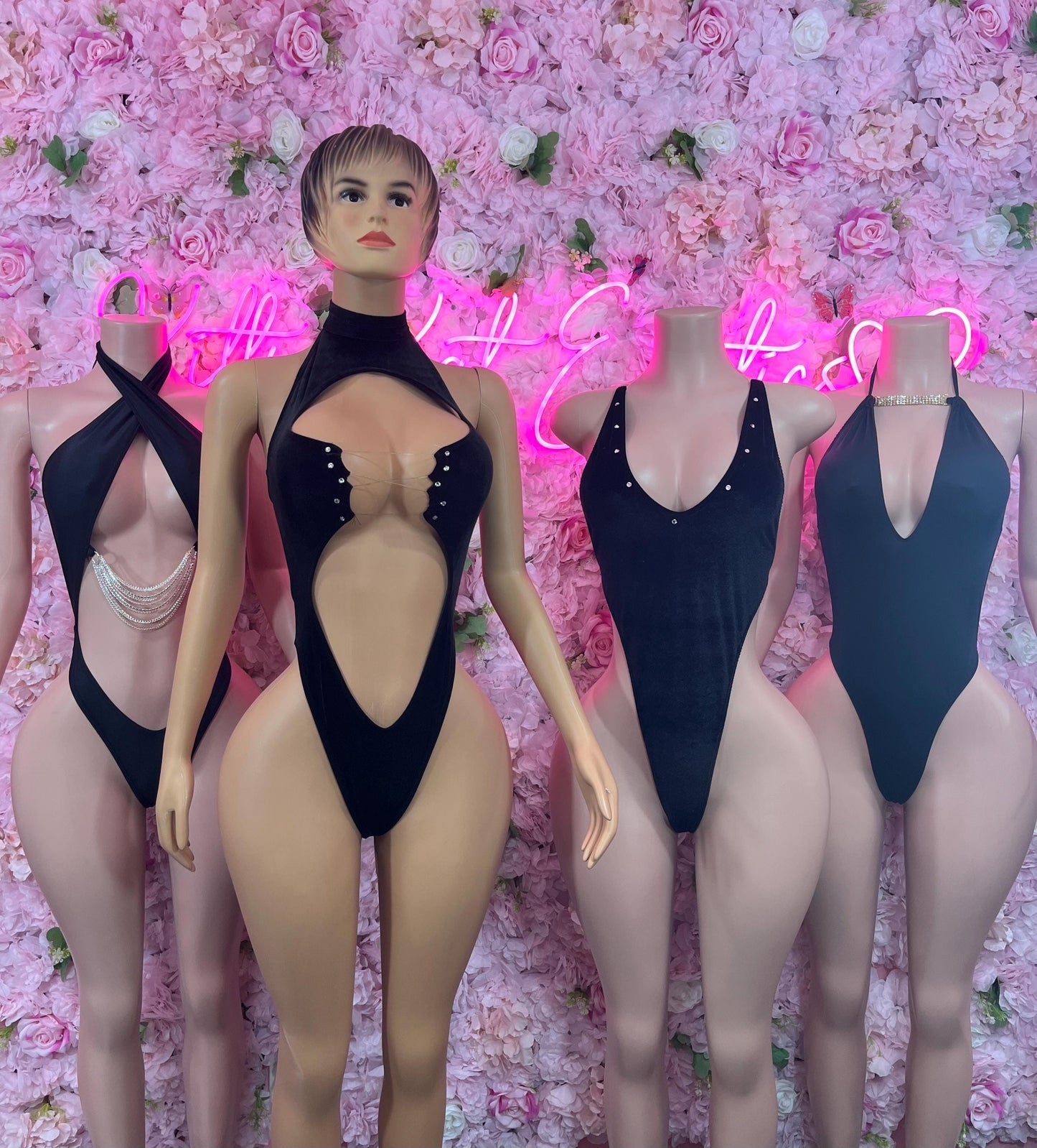 One-Piece Black Bodysuit  Ravewear Festival wear  for Parties, Night Out, or Special Occasions | Sexy and Eye-Catching Bottlegirl Fashion