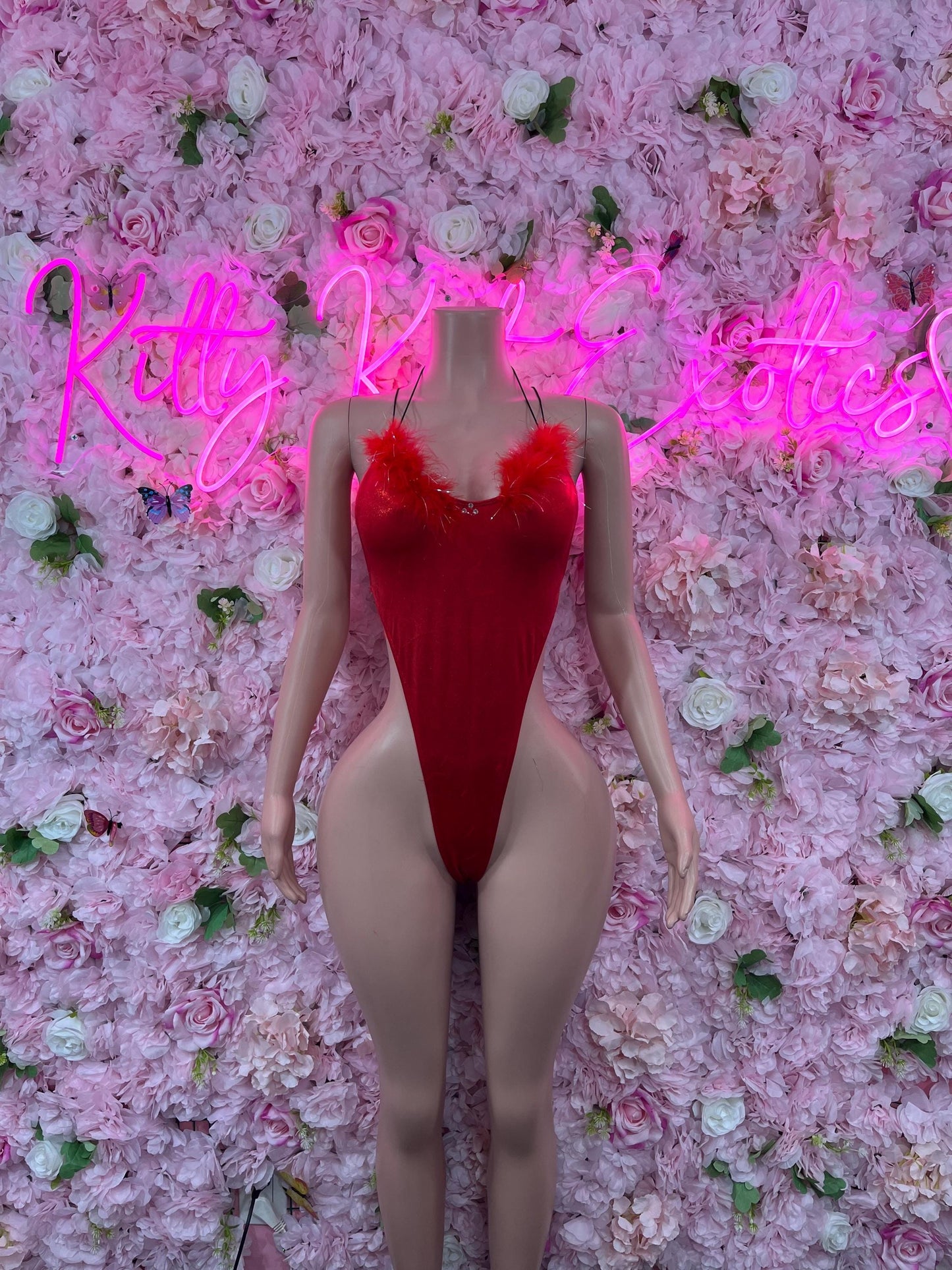 Valentines Day Naughty Santa Sexy Santa Christmas Costume - One Piece Red Holiday Outfit - Festive Womens Christmas Lingerie Christmas