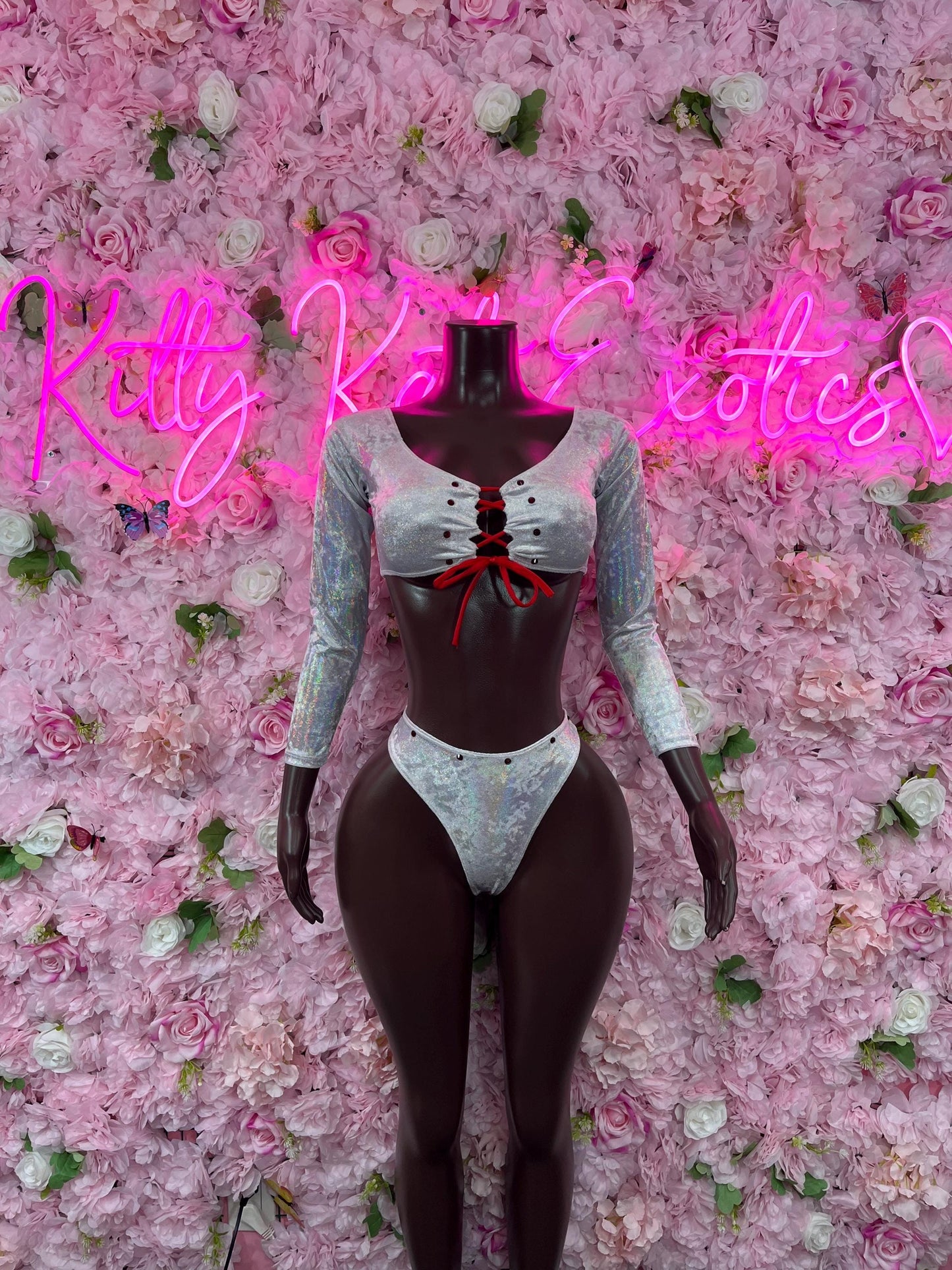 Sexy Santa Christmas Costume - Two Piece Holiday Outfit - Festive Womens Christmas Lingerie Christmas