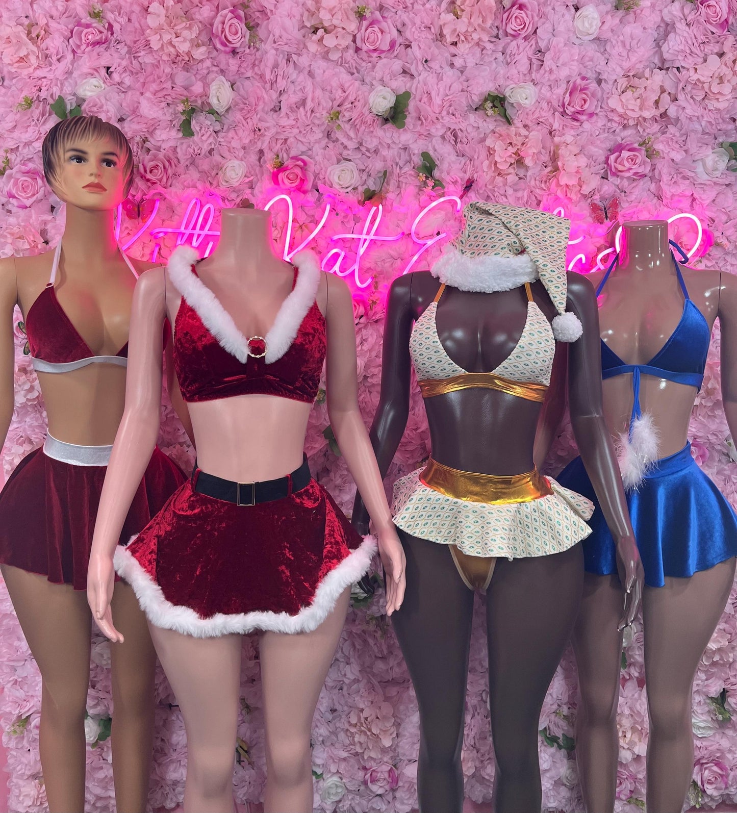 Sexy Santa Christmas Costume - Two Piece Holiday Outfit - Festive Womens Christmas Lingerie Christmas
