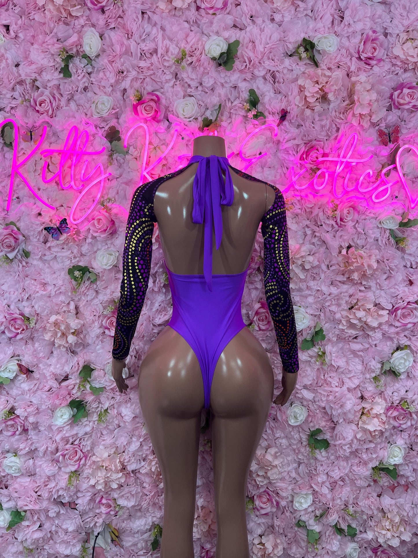 Bottle girl One Piece Purple Bodysuit Bartender Outfit Startender