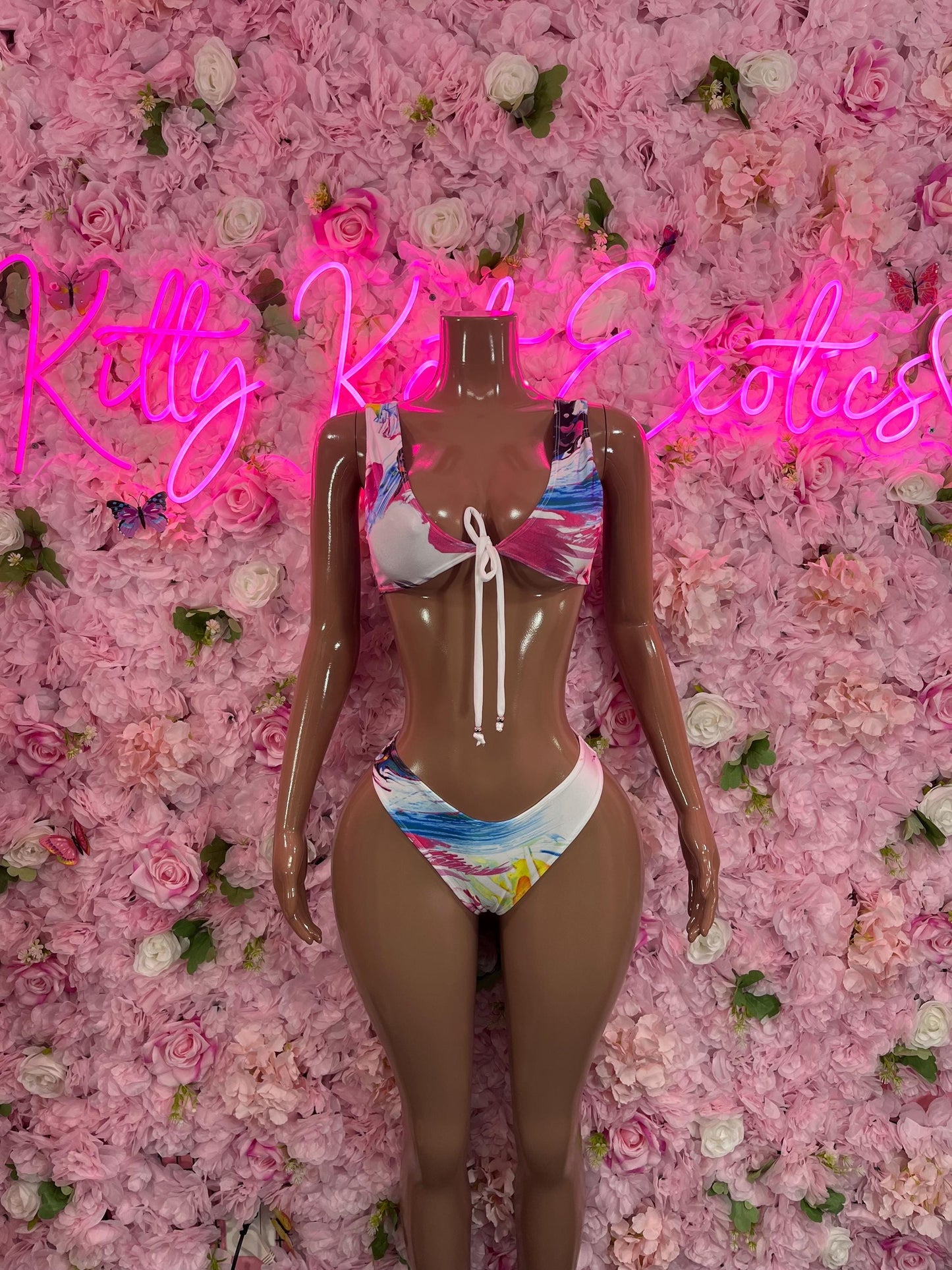 Two Piece Multicolor Bikini Dancewear Festivalwear Ravewear