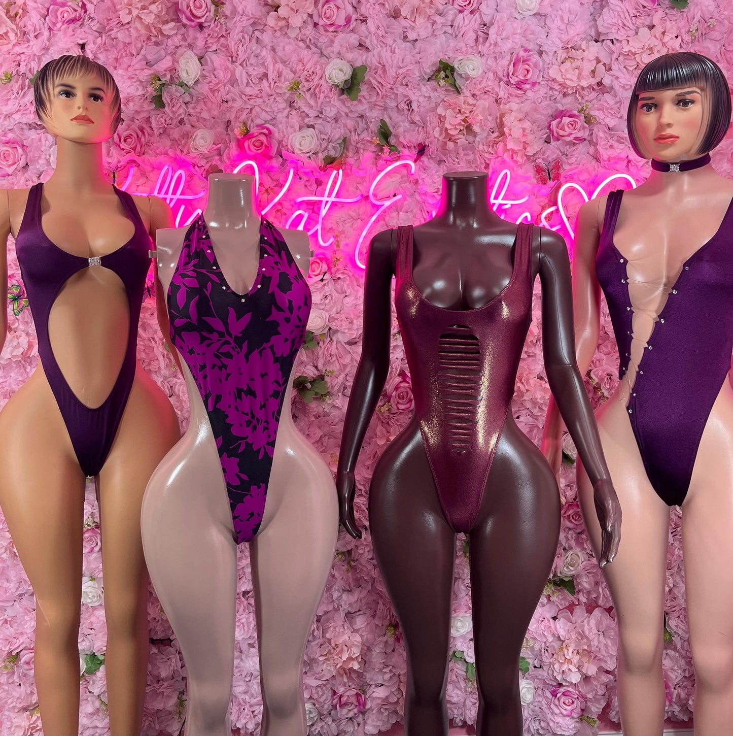 Exotic DancewearOne Piece Bodysuit  Purple Dancewear Bottlegirl Outfit Clubwear