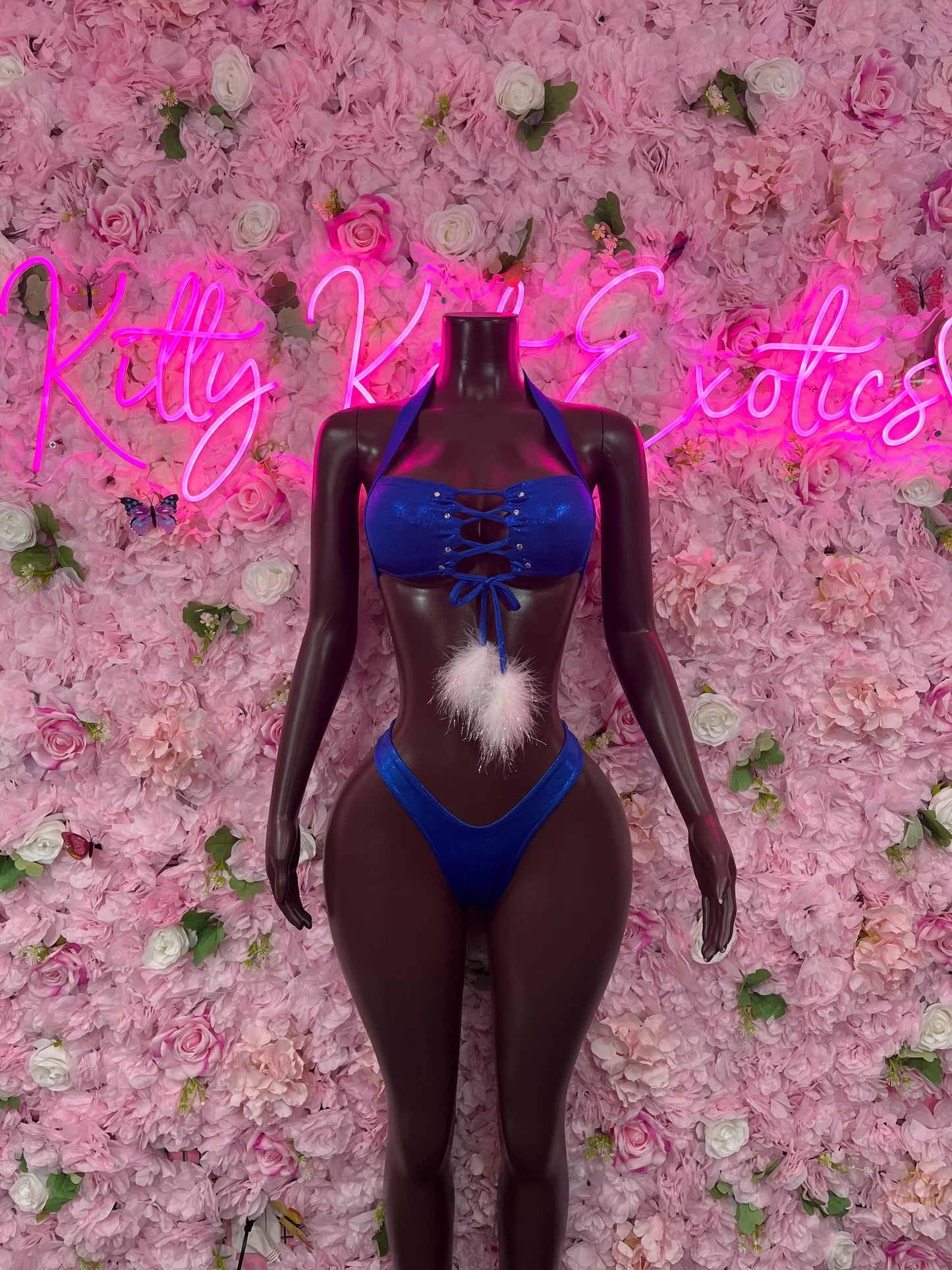 Naughty Santa Sexy Santa Christmas Costume - Two Piece Blue Holiday Outfit - Festive Womens Christmas Lingerie Christmas