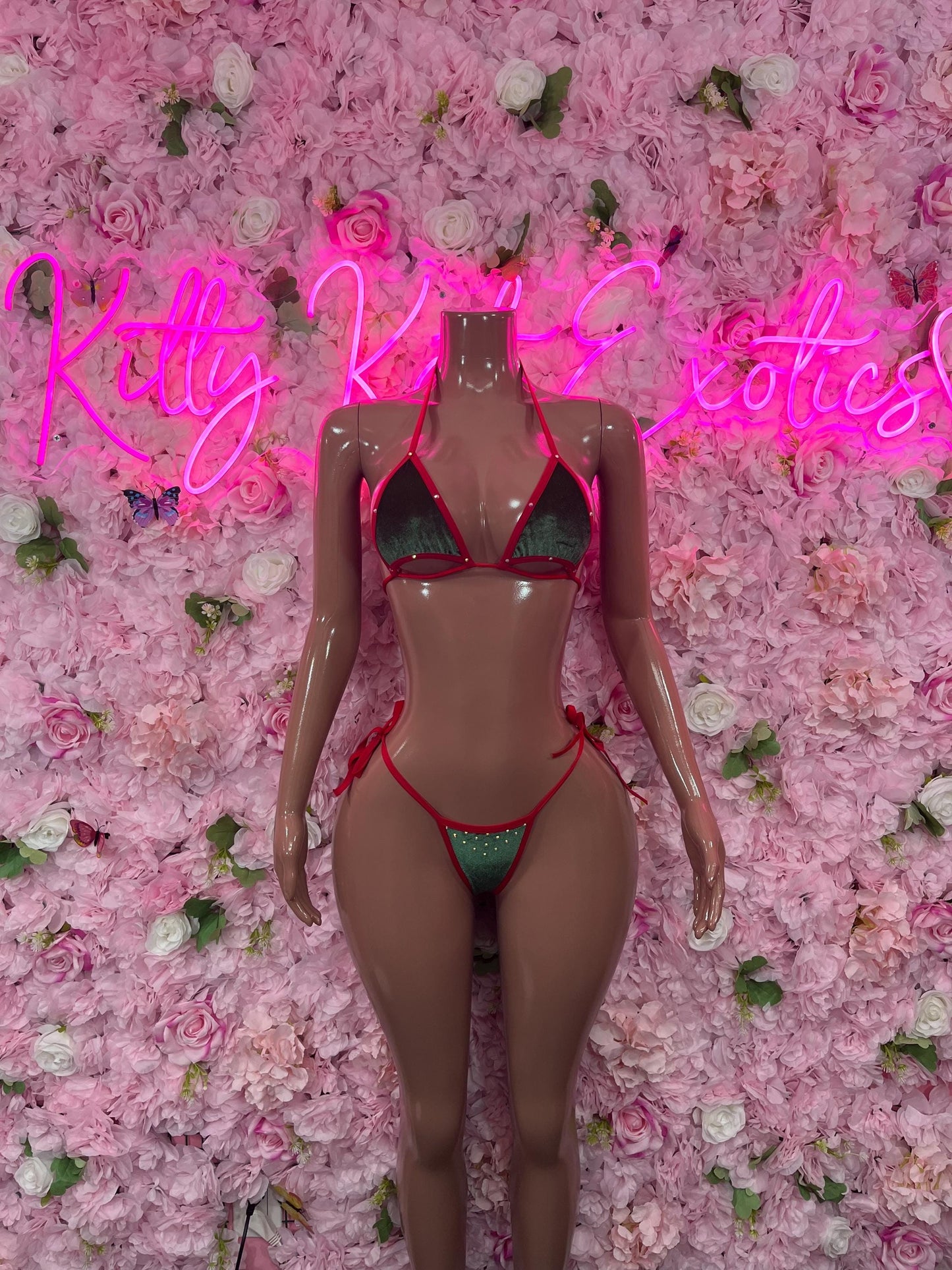 Naughty Santa Sexy Santa Christmas Costume - Two Piece Red Bikini Holiday Outfit - Festive Womens Christmas Lingerie Christmas