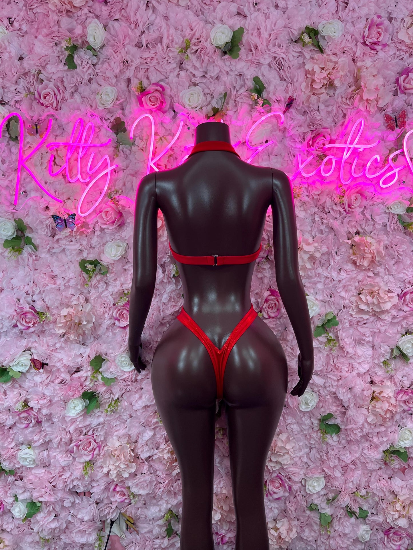 Valentines Day Sexy Santa Christmas Costume - Two Piece Red  Holiday Outfit - Festive Womens Christmas Lingerie Christmas