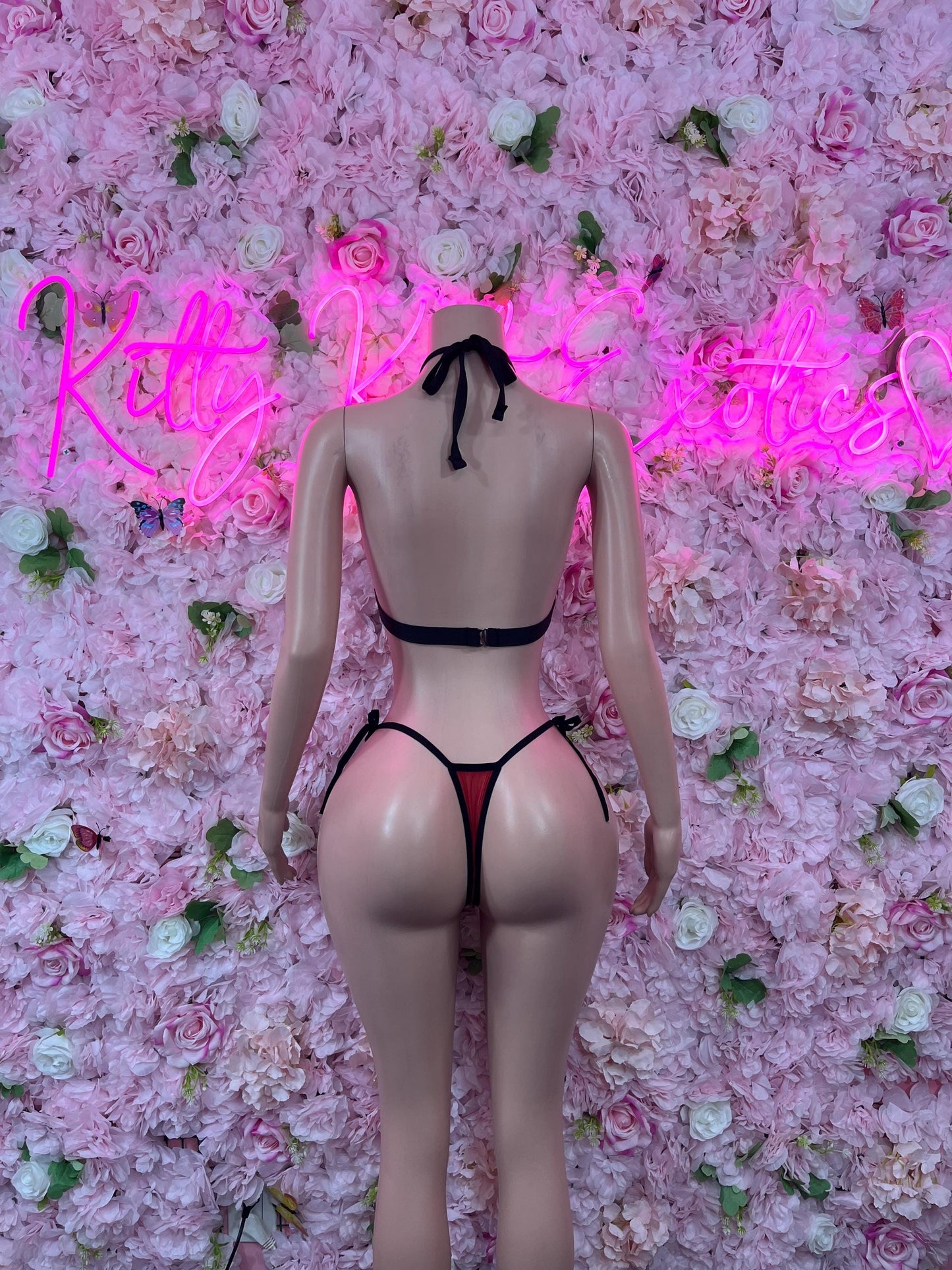 Sexy Santa Christmas Costume - Two Piece Red Holiday Outfit - Festive Womens Christmas Lingerie Christmas