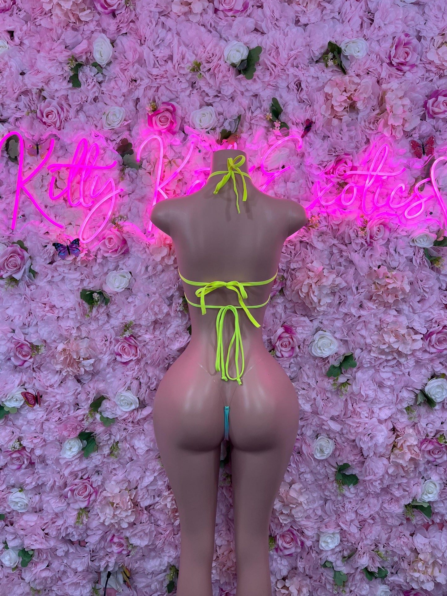 Two Piece Rainbow Metallic Bikini Bottlegirl Set Dancewear Festival Wear