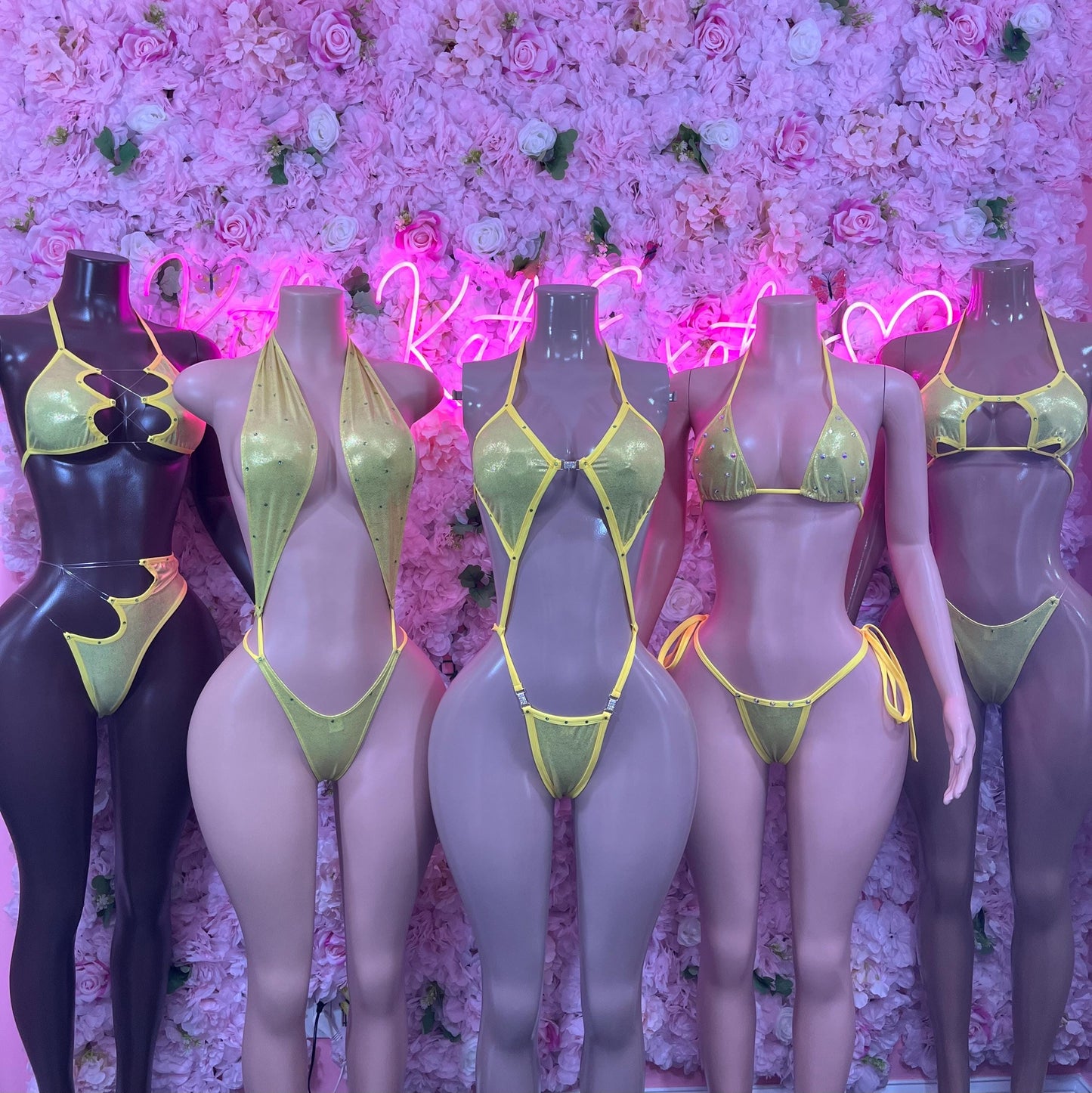 Two Piece Gold Metallic Bikini Bottlegirl Set Dancewear Festival Wear