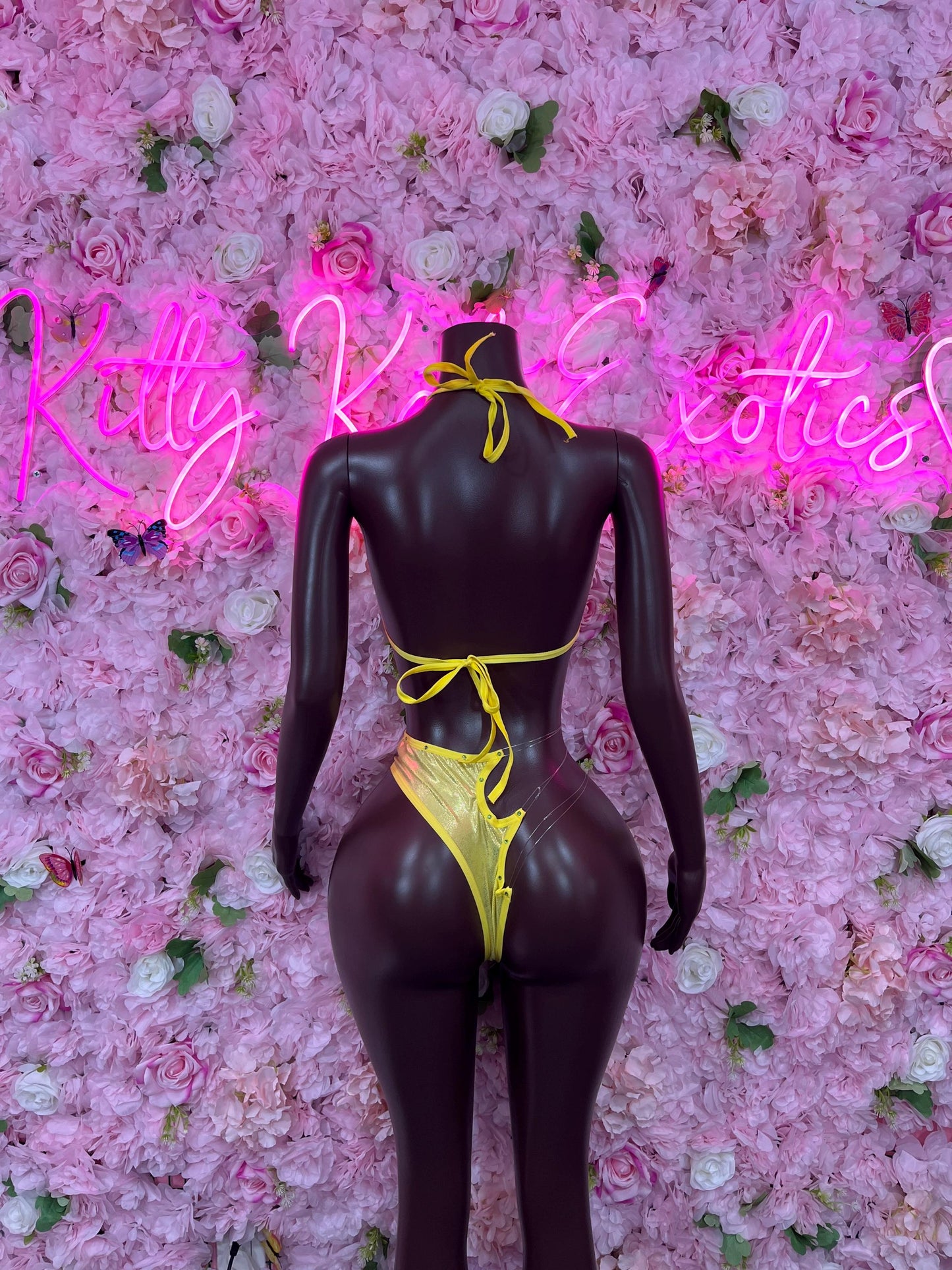 Two Piece Gold Metallic Bikini Bottlegirl Set Dancewear Festival Wear