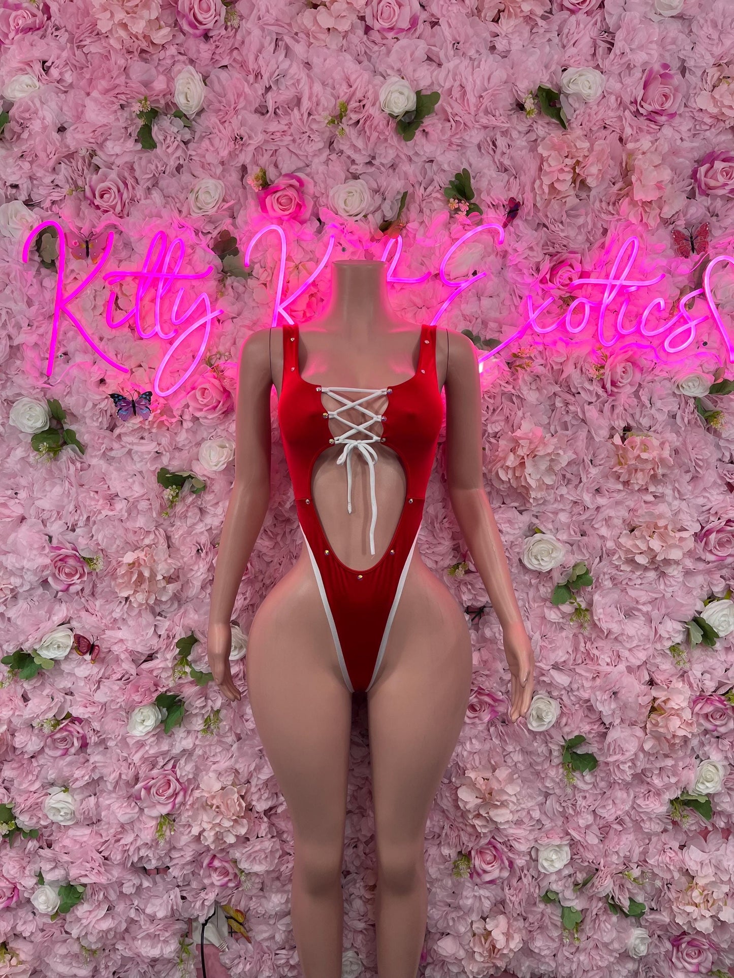 Sexy Santa Christmas Costume - One Piece  Holiday Outfit - Festive Womens Christmas Lingerie Christmas