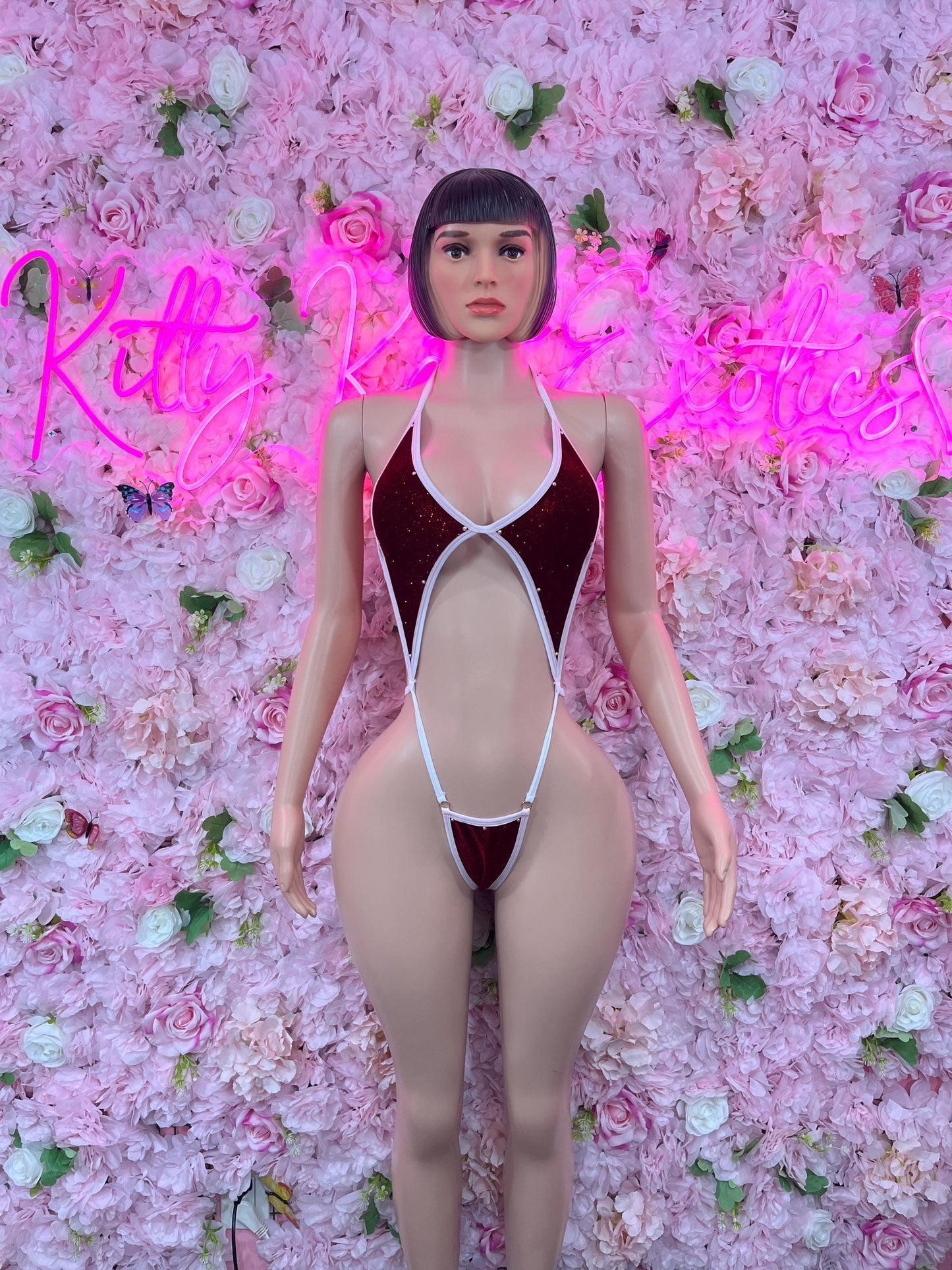 Sexy Santa Christmas Costume - One Piece  Holiday Outfit - Festive Womens Christmas Lingerie Christmas