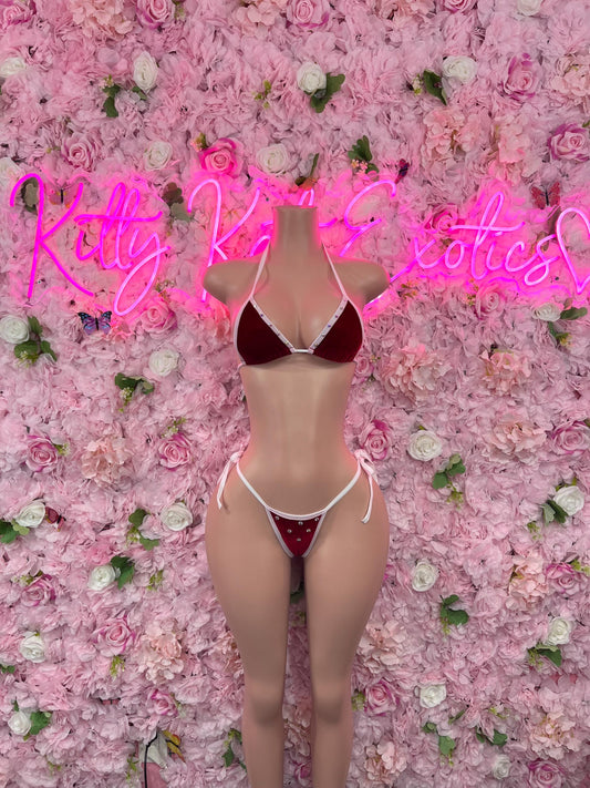 Sexy Santa Christmas Costume - Two Piece  Holiday Outfit - Festive Womens Christmas Lingerie Christmas