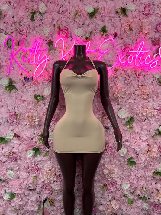 New Years Eve Dress Nude  Soft and Elegant Party, Evening, or Casual Wear | Luxurious Women's Fashion Womens Clothing