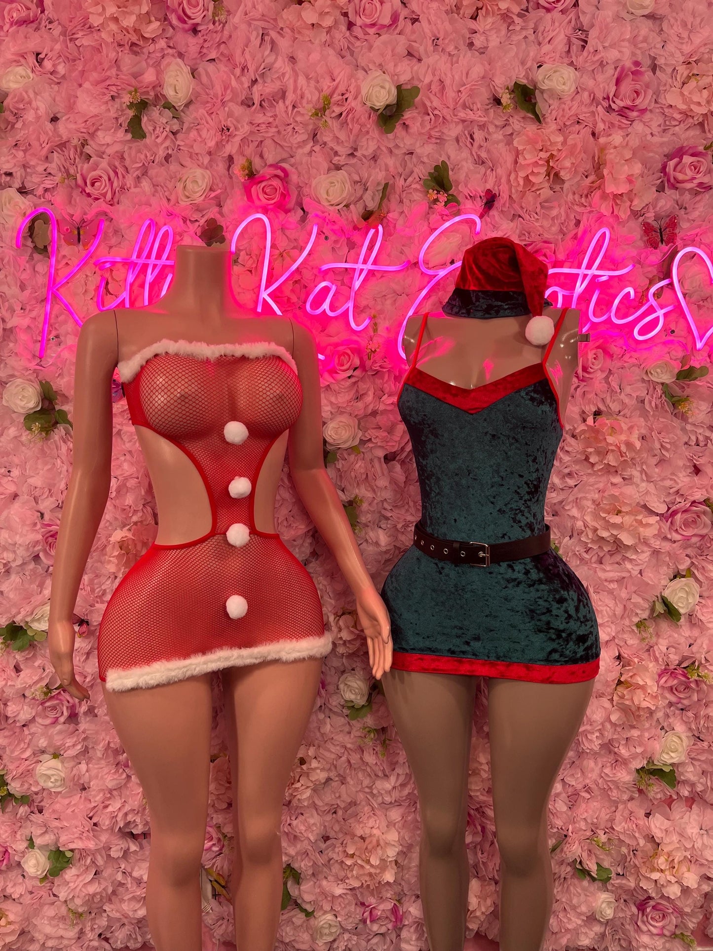 Sexy Santa Christmas Costume - One Piece  Holiday Outfit - Festive Womens Christmas Lingerie - Hat Included Christmas