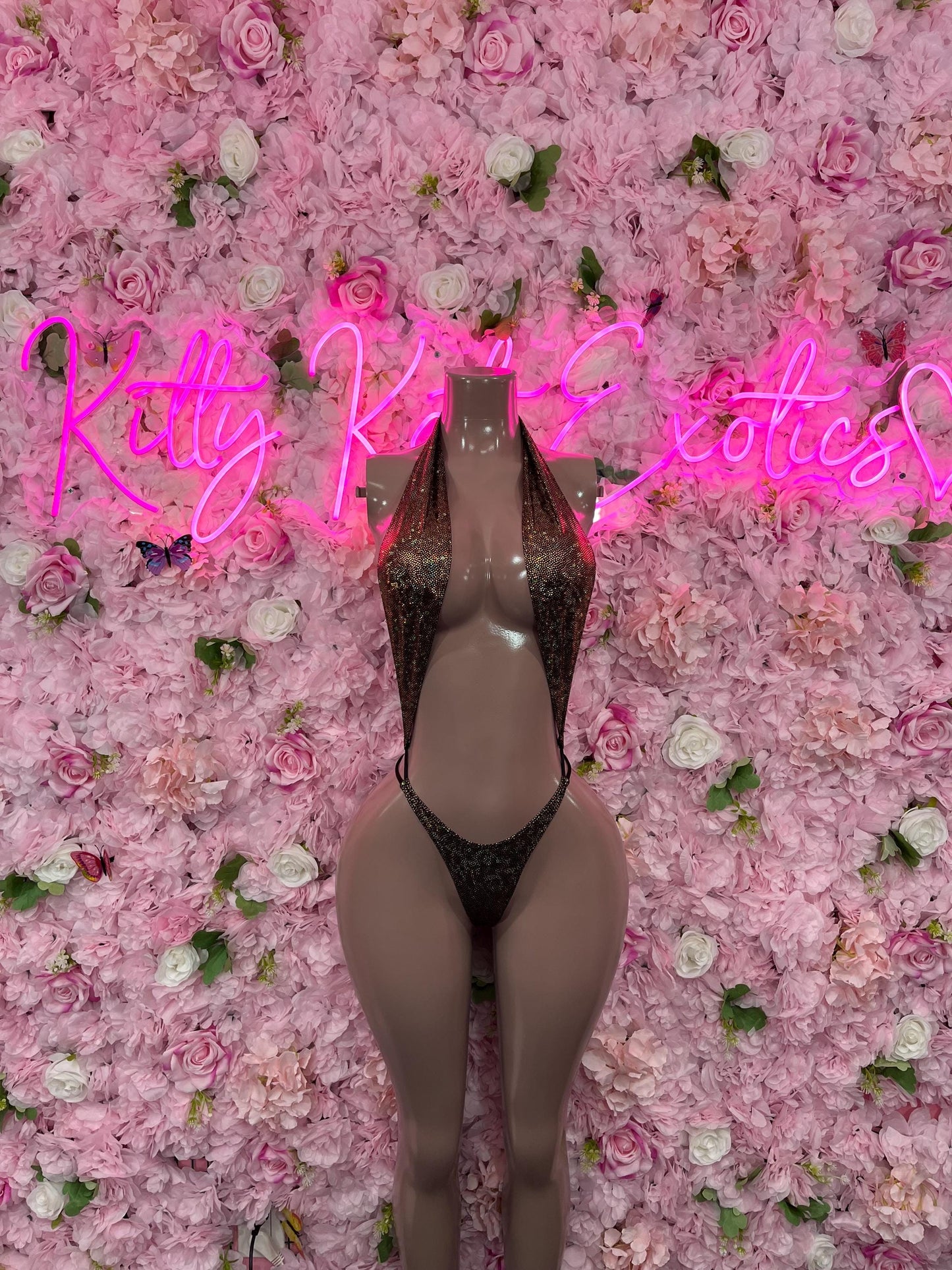 One Piece Gold Metallic Bikini Bottlegirl Set Dancewear Festival Wear