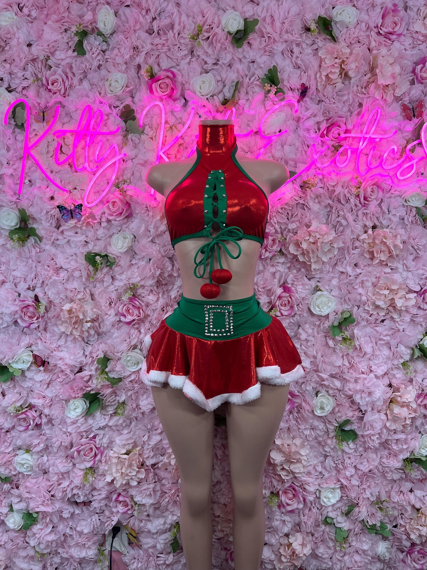 Sexy Santa Christmas Costume - Skirt Set  Holiday Outfit - Festive Womens Christmas Lingerie