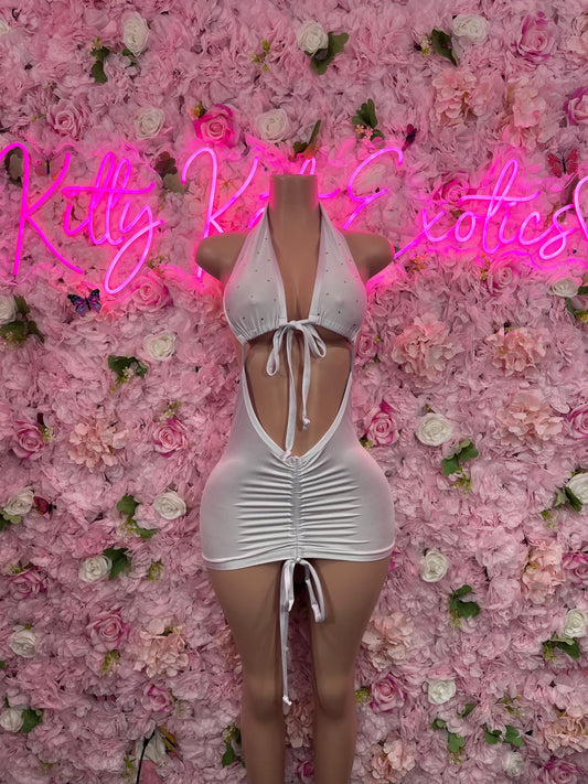 New YearsWhite Dress  - Exotic Dancewear  Elegant and Sexy Evening Dress for Performers, Events, or Special Occasions Womens Clothing