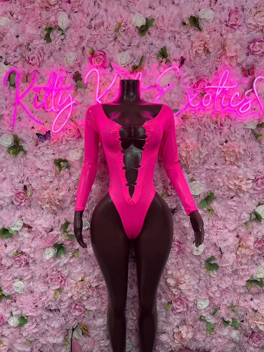 One-Piece Pink Bodysuit  Dancewear Festival Wear Ravewear Festive