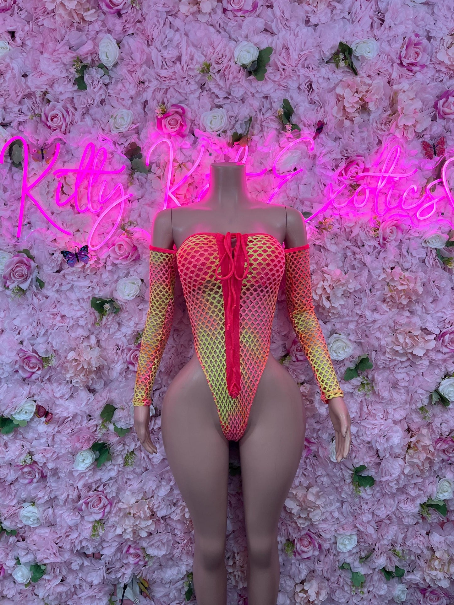 Ravewear One-Piece Multicolor Fishnet Bodysuit  Dancewear Festival Wear Ravewear Festive