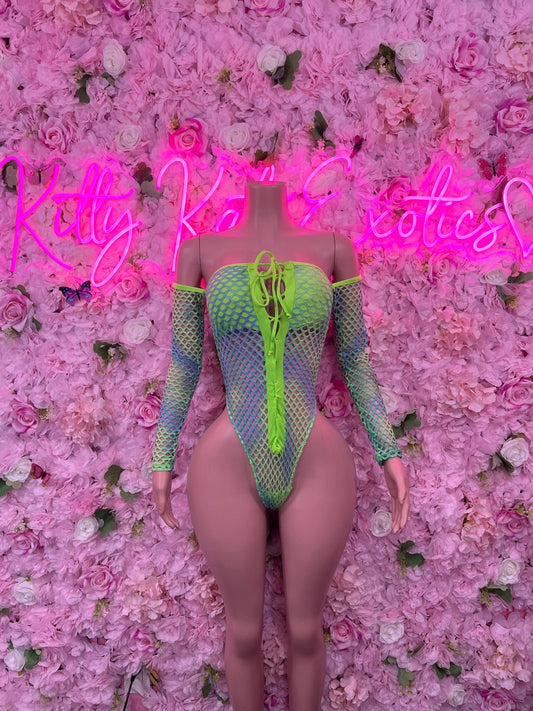 Ravewear One-Piece  Fishnet Bodysuit  Dancewear Festival Wear Ravewear Festive