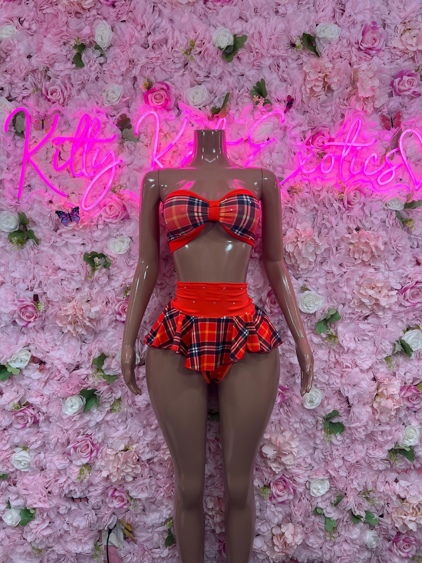 Two-Piece School Girl Costume Set | Ravewear, Festival Outfit, Exotic Dancewear, Roleplay Skirt Set