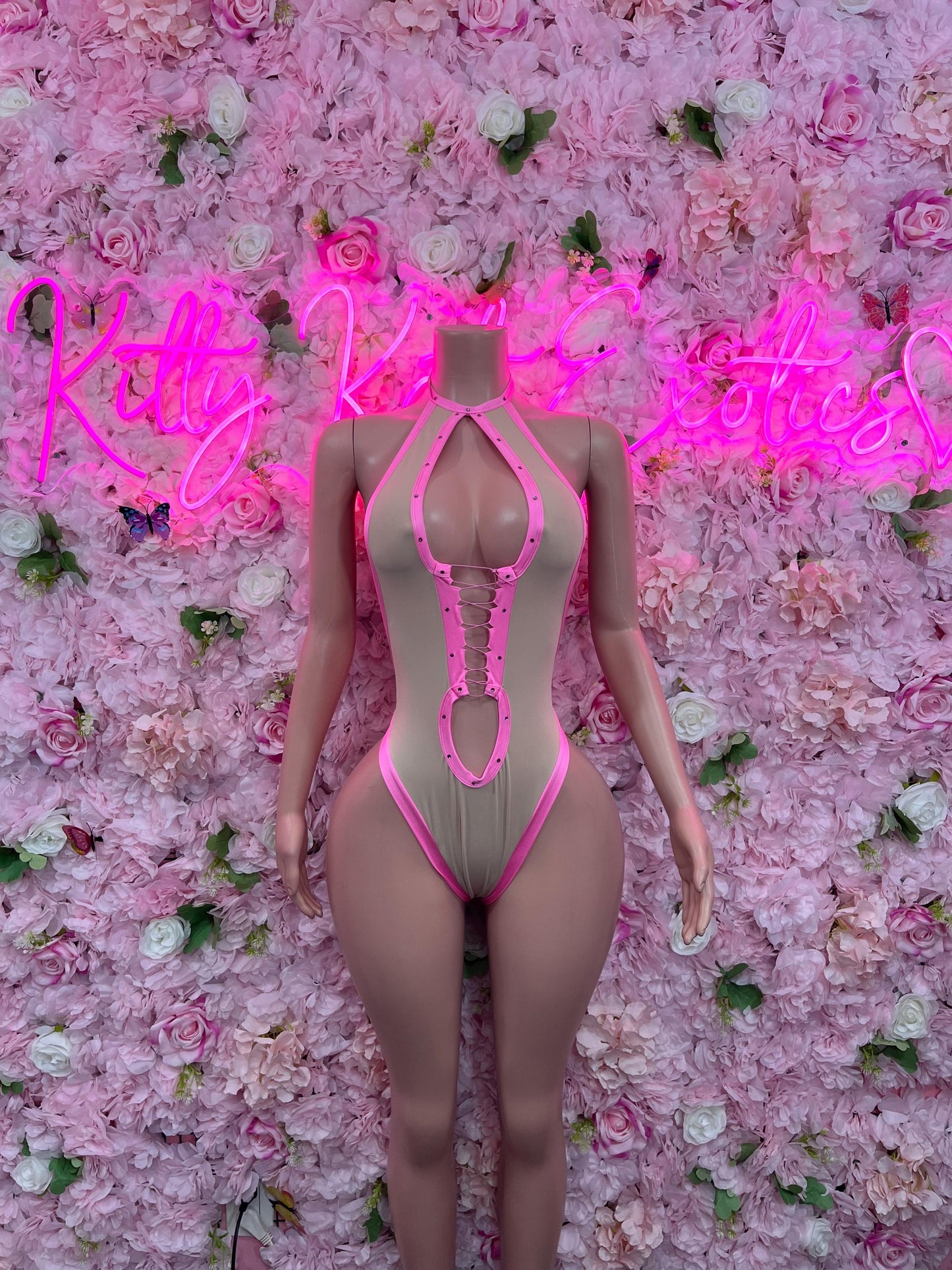 Bottlegirl One-Piece Pink  Bodysuit  Exotic Dancewear for Performers, Raves, or Night Out | Bottle girl Outfits