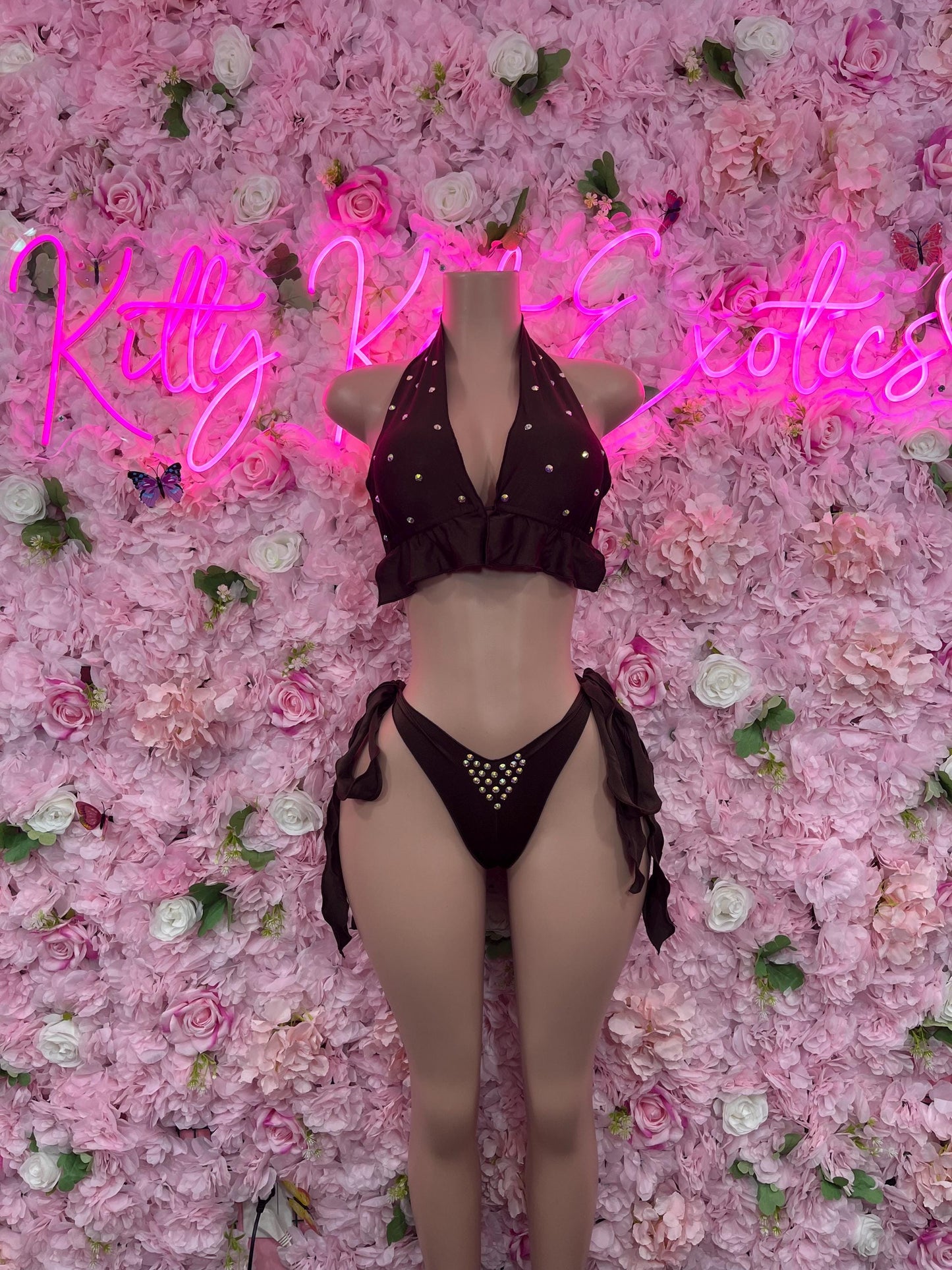 Ravewear Two-Piece Black   Exotic Dancewear for Performers, Raves, or Night Out | Bottle girl Outfits