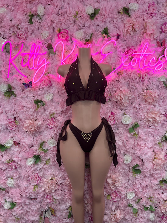 Ravewear Two-Piece Black   Exotic Dancewear for Performers, Raves, or Night Out | Bottle girl Outfits