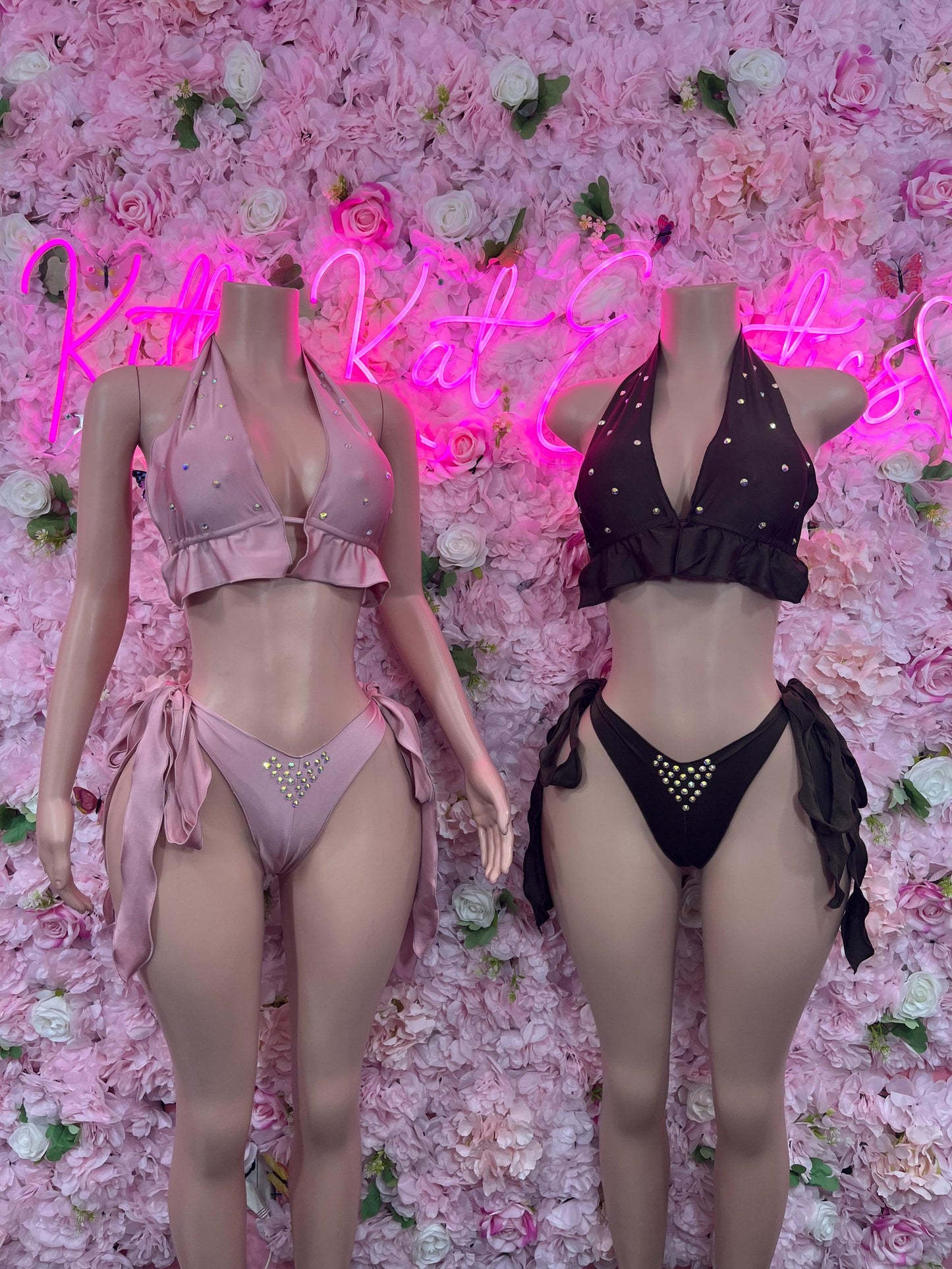 Ravewear Two-Piece Baby Pink    Exotic Dancewear for Performers, Raves, or Night Out | Bottle girl Outfits