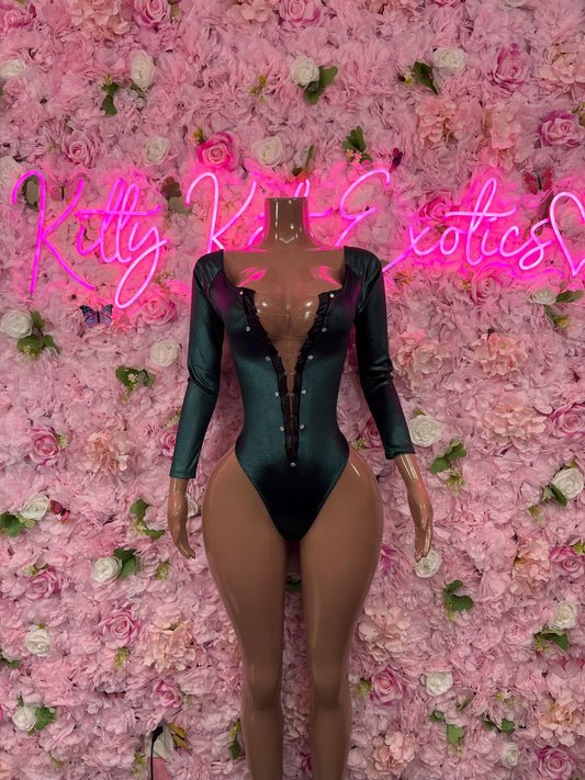 Bottlegirl One-Piece Green  Bodysuit  Exotic Dancewear for Performers, Raves, or Night Out | Bottle girl Outfits