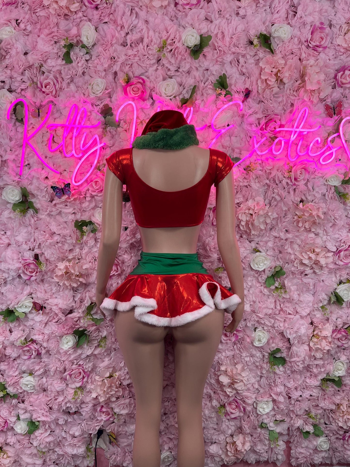 Christmas Sexy Santa  Costume - Two Piece Holiday Outfit - Festive Womens Christmas Lingerie Christmas