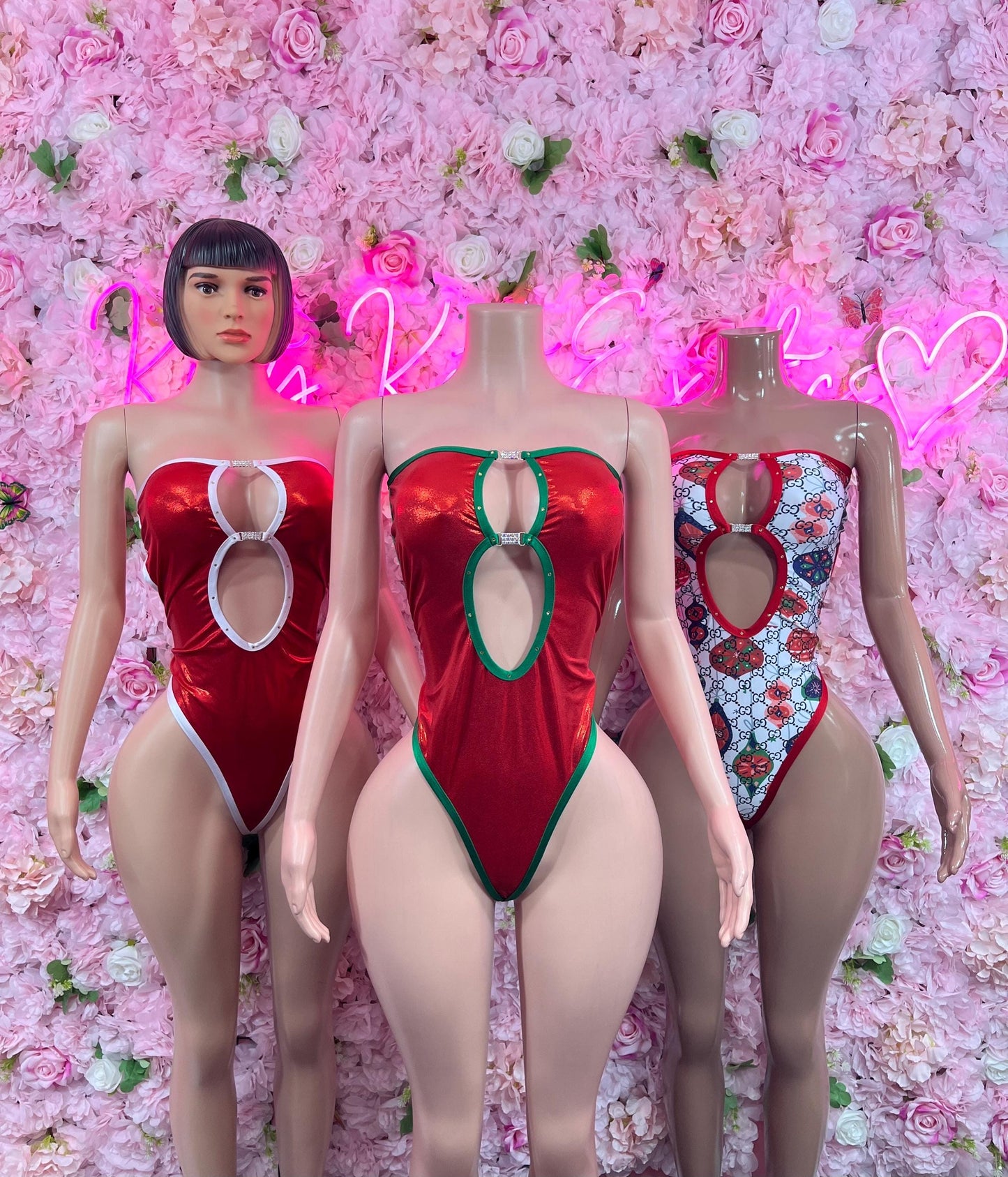 Christmas Sexy Santa  Costume - One Piece Holiday Outfit - Festive Womens Christmas Lingerie - Hat Included Christmas